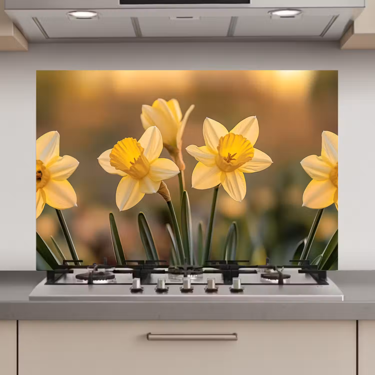 Bloemen - Geel - Wazig keuken achterwand spatscherm klein -3d_website