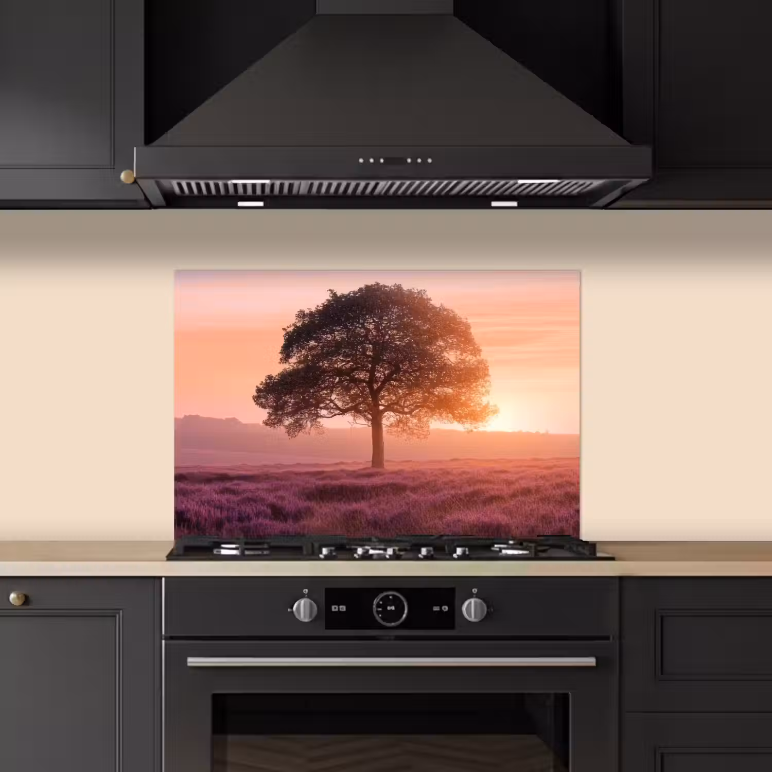 Boom - Heide - Zonsopgang keuken achterwand spatscherm klein -sfeer1