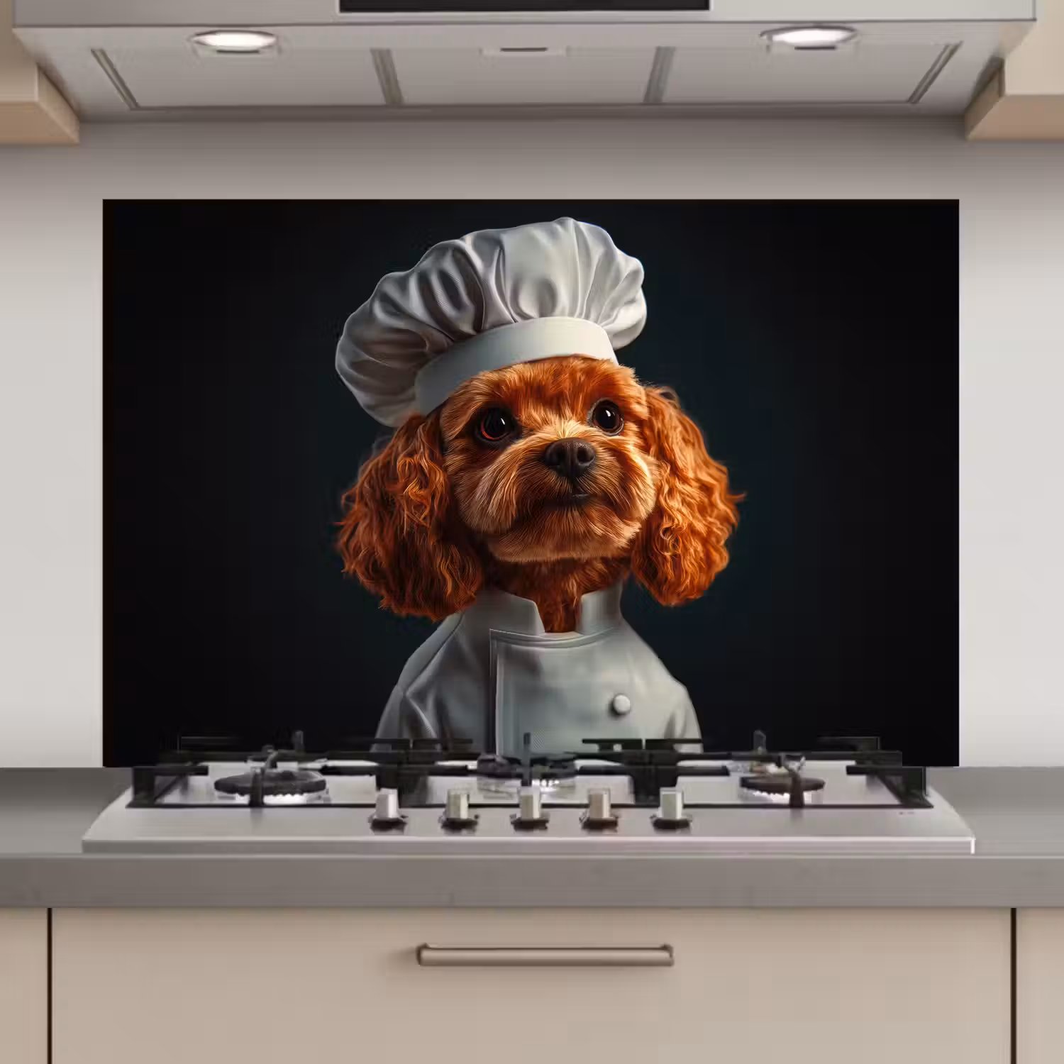 Bruin - Kok - Hondje keuken achterwand spatscherm klein -3d_website