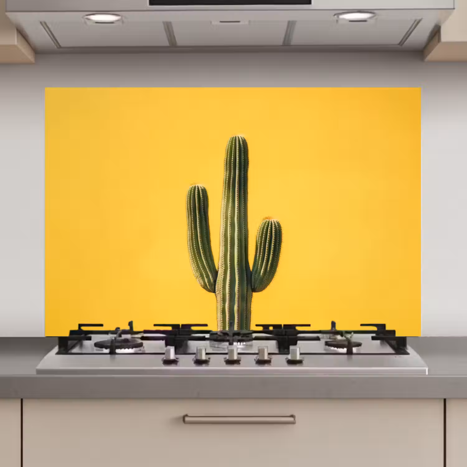 Cactus - Groen - Minimalistisch keuken achterwand spatscherm klein -3d_website