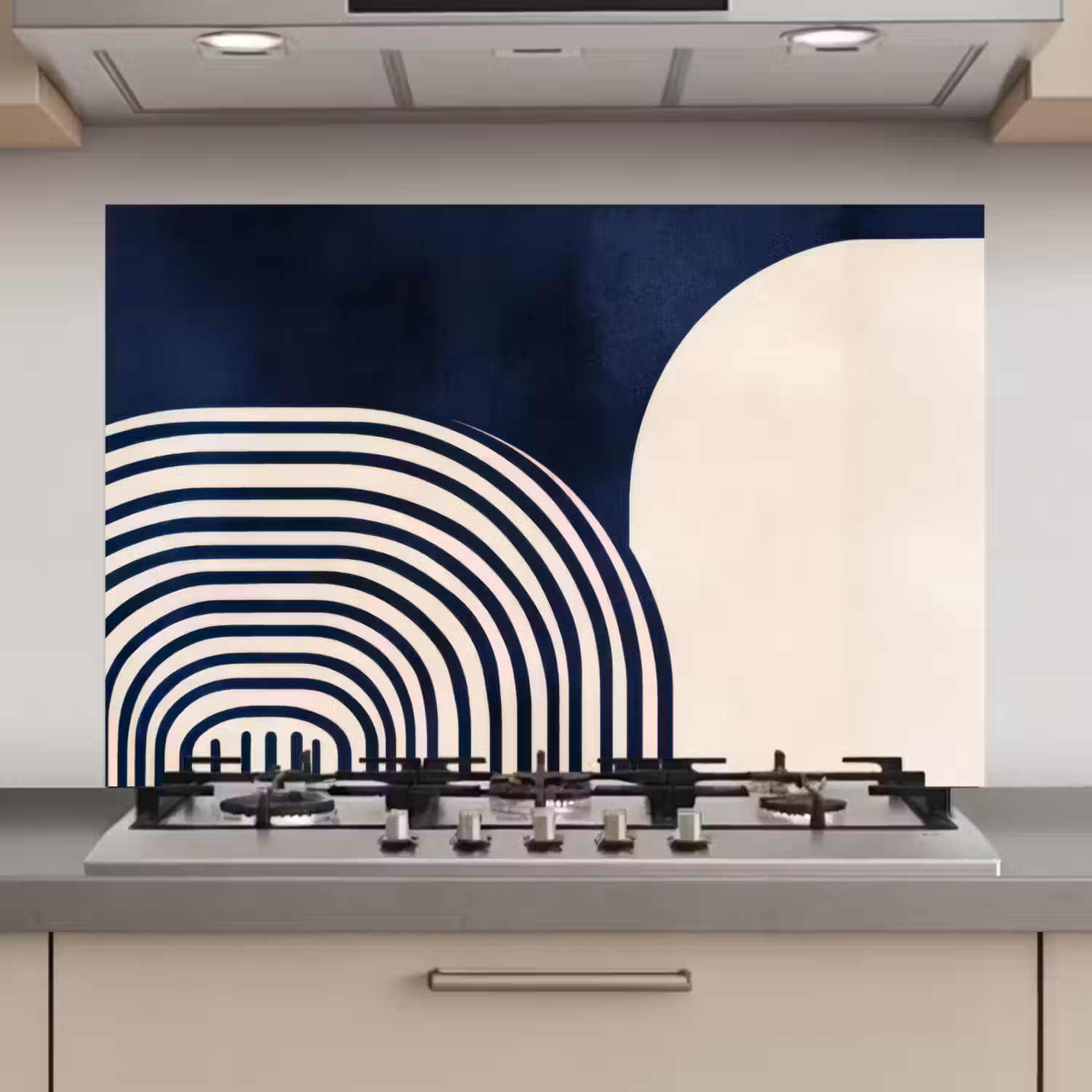 Donkerblauw - Abstract - Lijnen keuken achterwand spatscherm klein -3d_website
