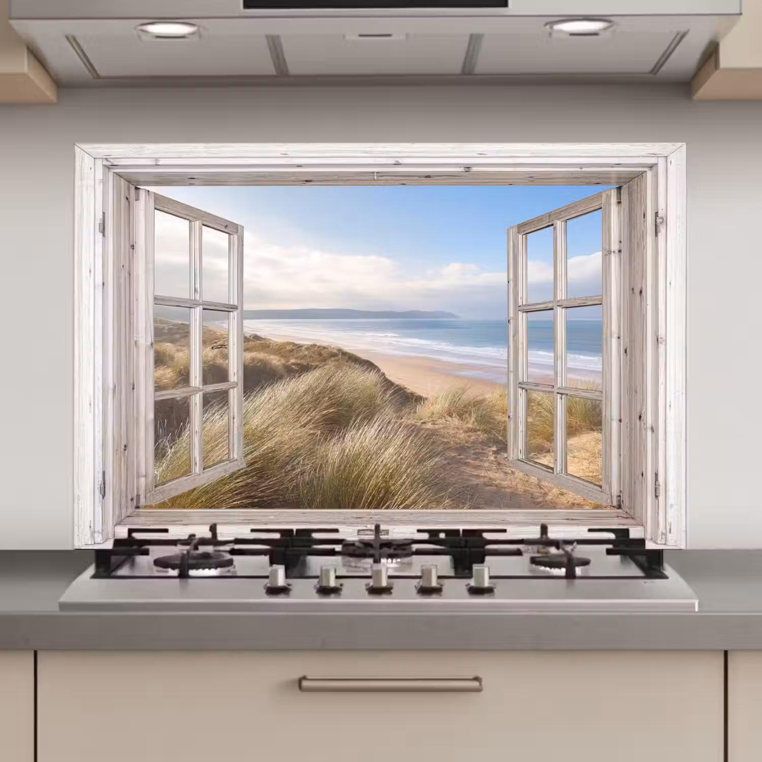 Doorkijk - Zee - Strand - Duinen keuken achterwand spatscherm klein -3d_website