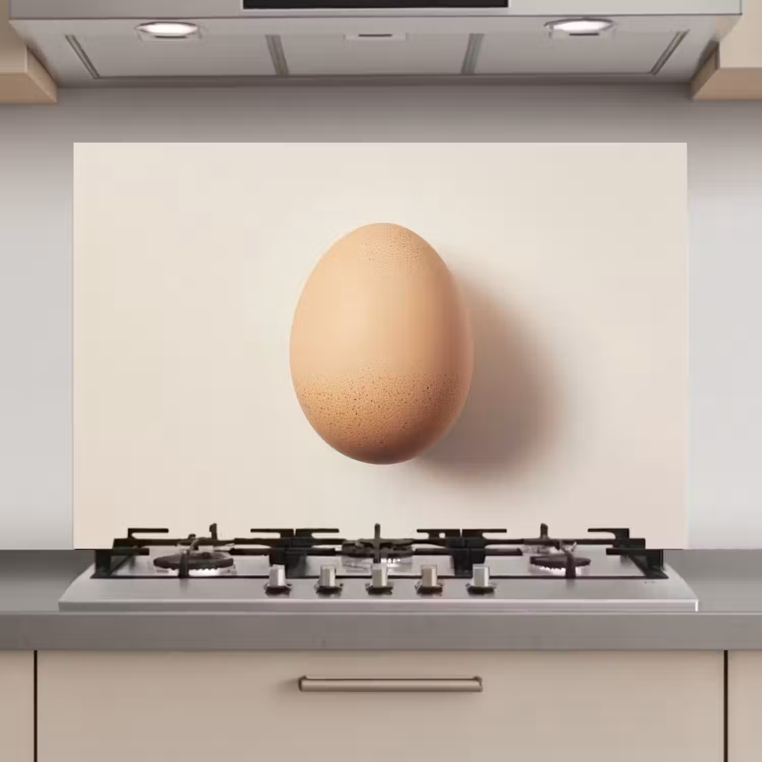 Ei - Beige - Ovaal - Egaal keuken achterwand spatscherm klein -3d_website