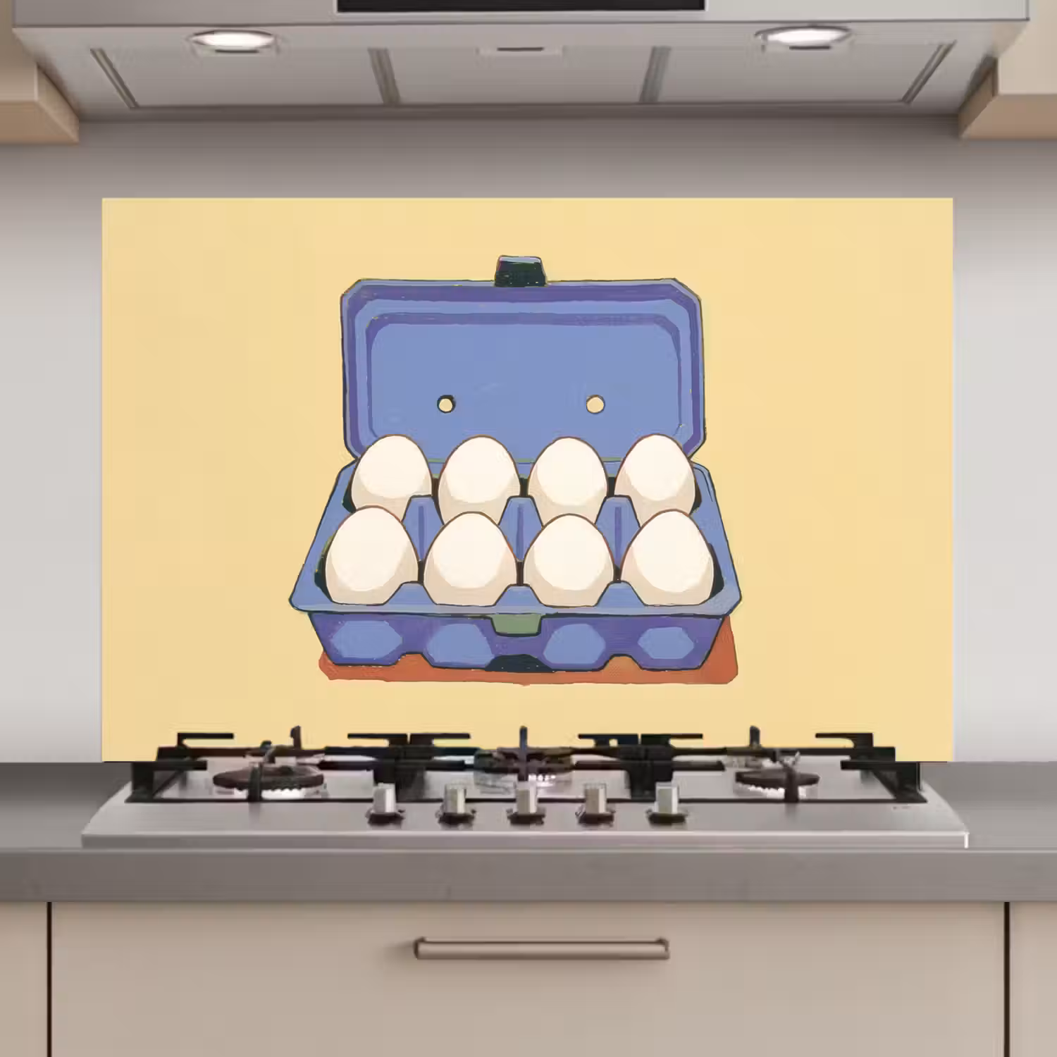 Eieren - Doos - Minimalistisch - Blauw keuken achterwand spatscherm klein -3d_website