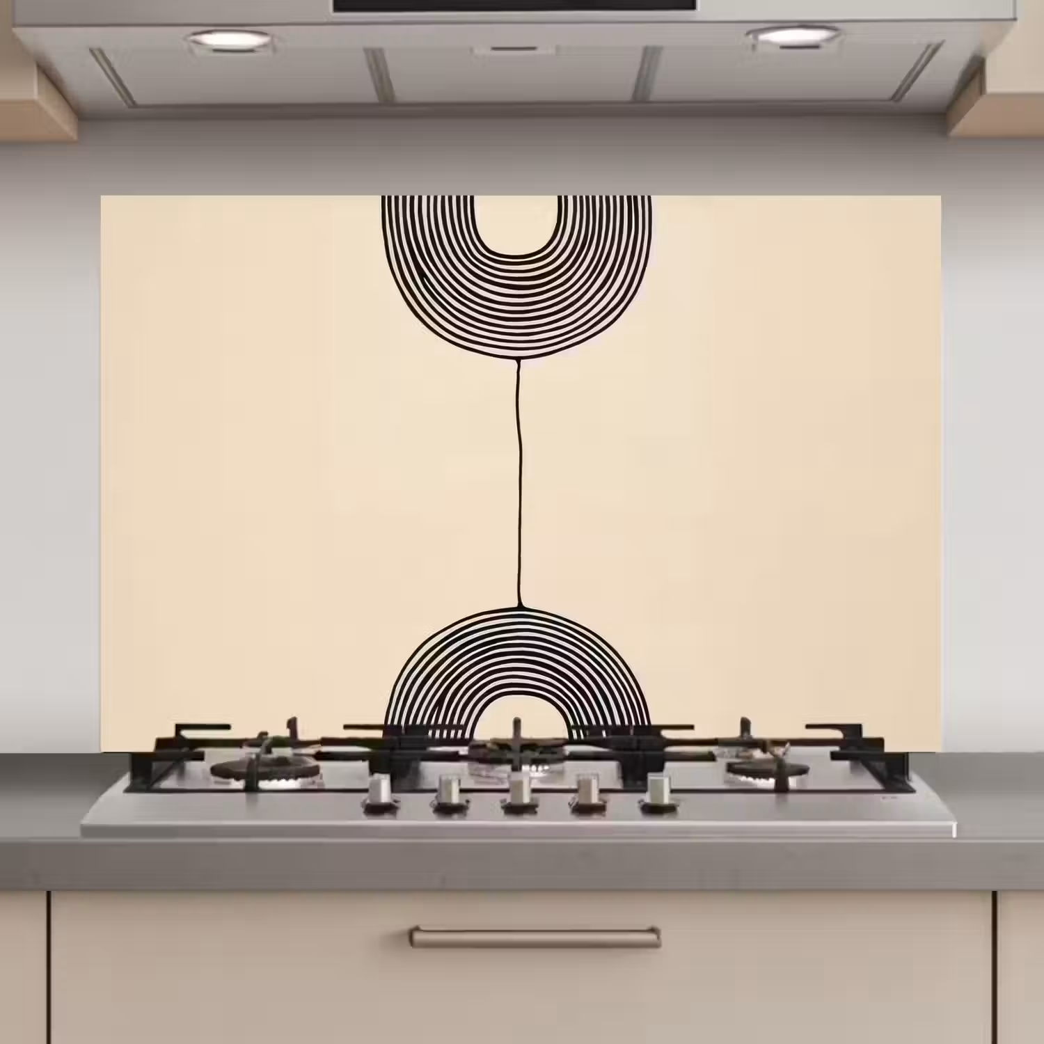 Geometrische bogen - Minimalistisch - Symmetrisch keuken achterwand spatscherm klein -3d_website