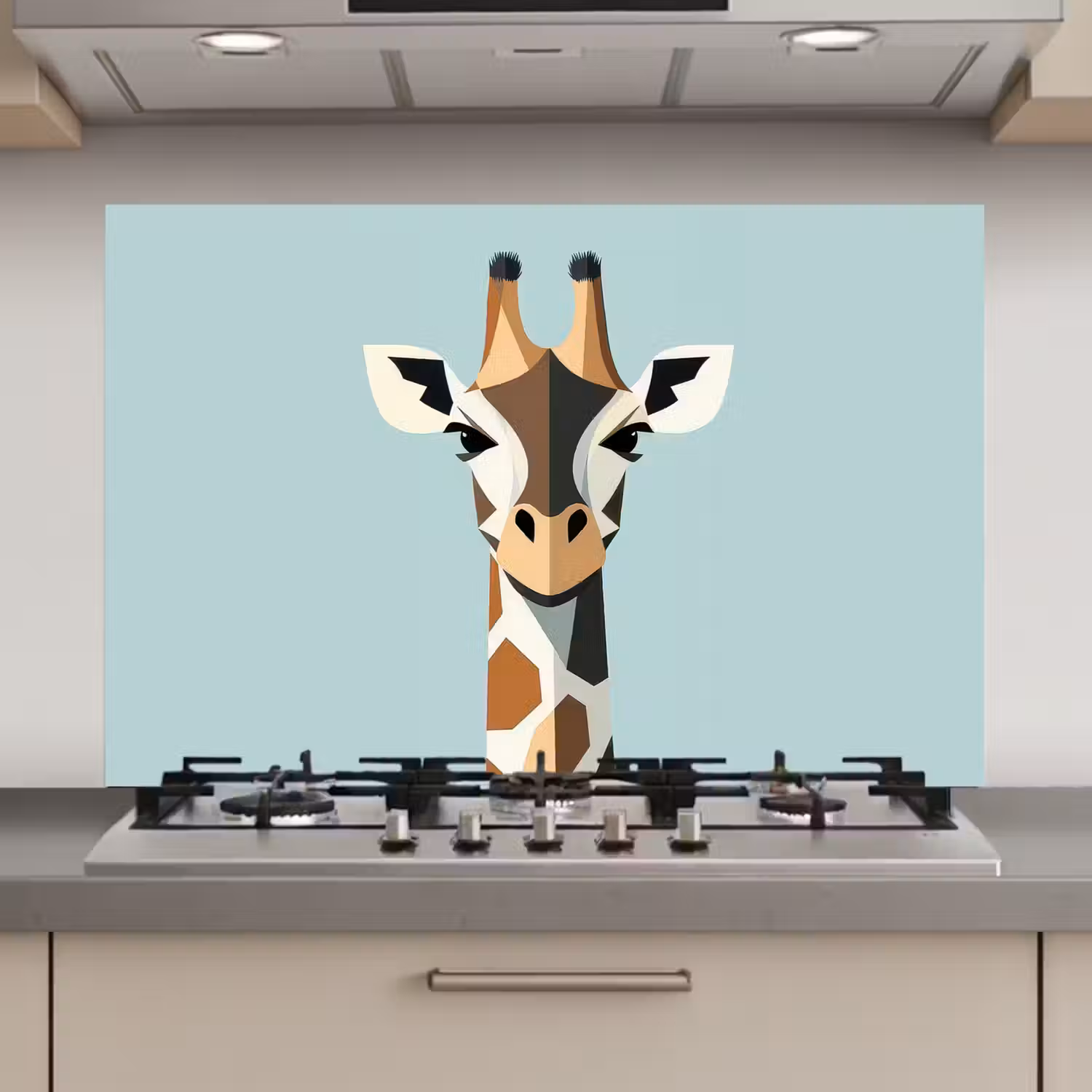 Giraffe - Illustratie - Bruin - Minimalistisch keuken achterwand spatscherm klein -3d_website