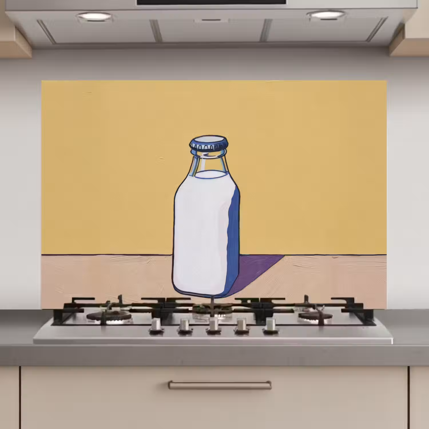 Glazen - Fles - Illustratie - Melk keuken achterwand spatscherm klein -3d_website