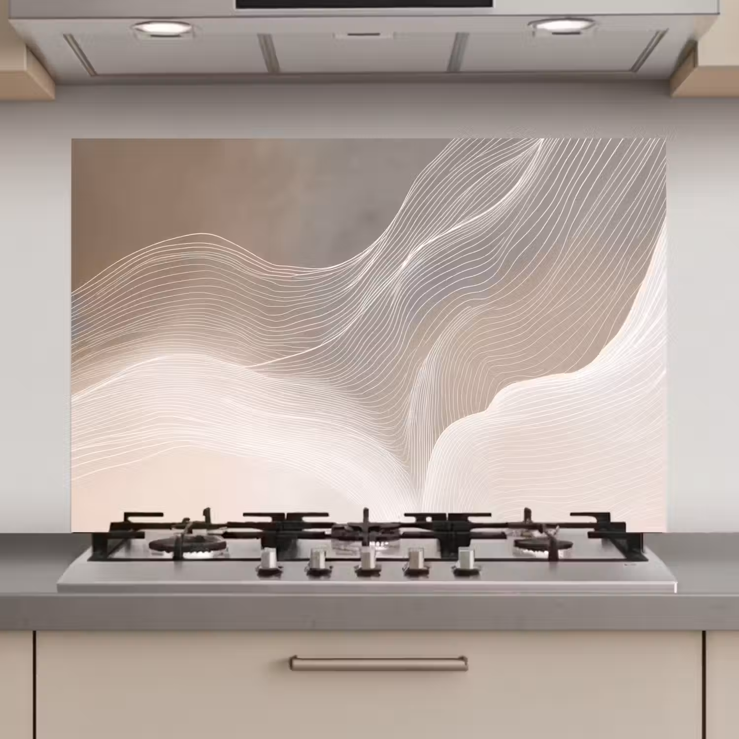 Golvende lijnen - Luchtstromen - Harmonieus keuken achterwand spatscherm klein -3d_website