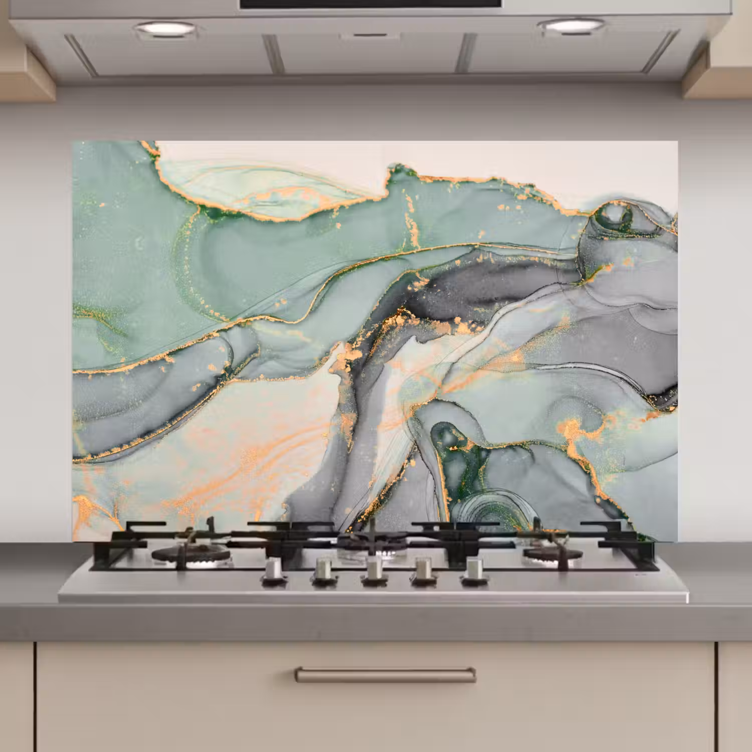 Goud - Marmer - Groen - luxe - Glitter - Marmerlook keuken achterwand spatscherm klein -3d_website