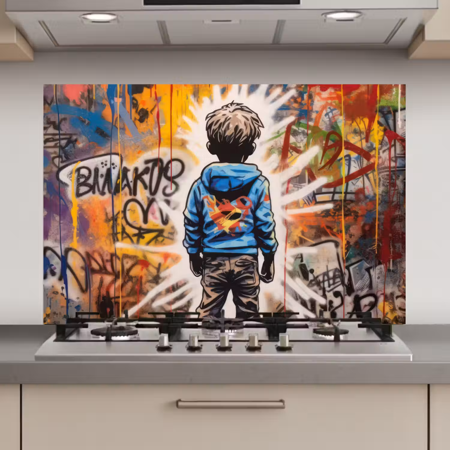 Graffiti - Jongen - Kleuren - Kunst - Street Art keuken achterwand spatscherm klein -3d_website