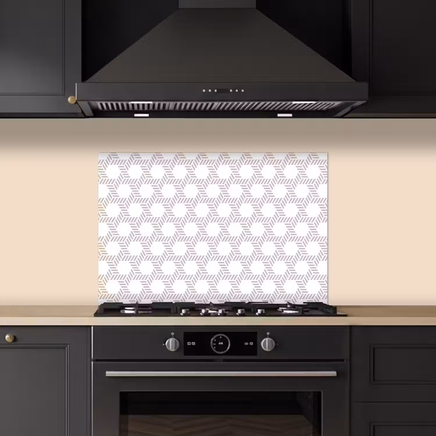 Grafisch - Patroon - Modern - Opvallend - Begrensd keuken achterwand spatscherm klein 900 -sfeer1