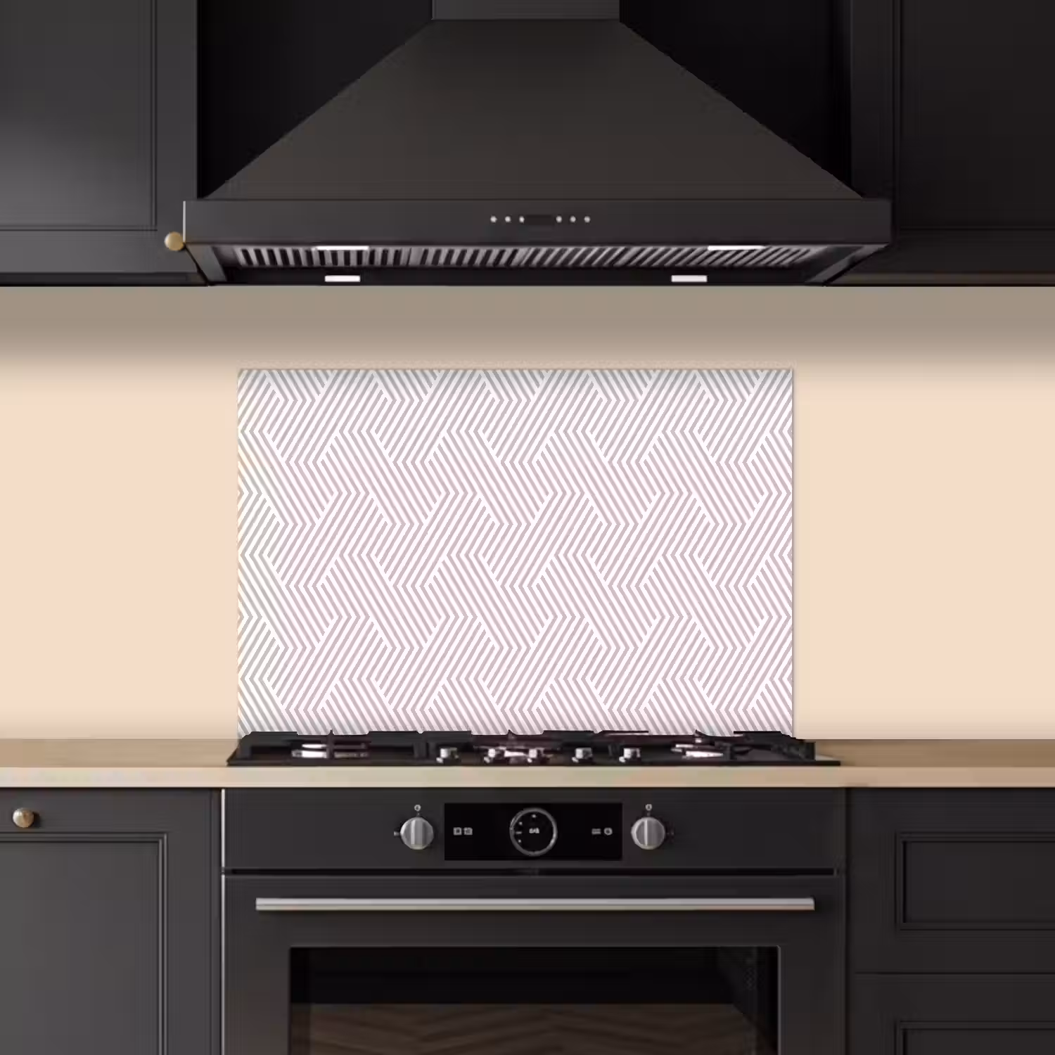 Grafisch - Patroon - Modern - Schuin keuken achterwand spatscherm klein 900 -sfeer1
