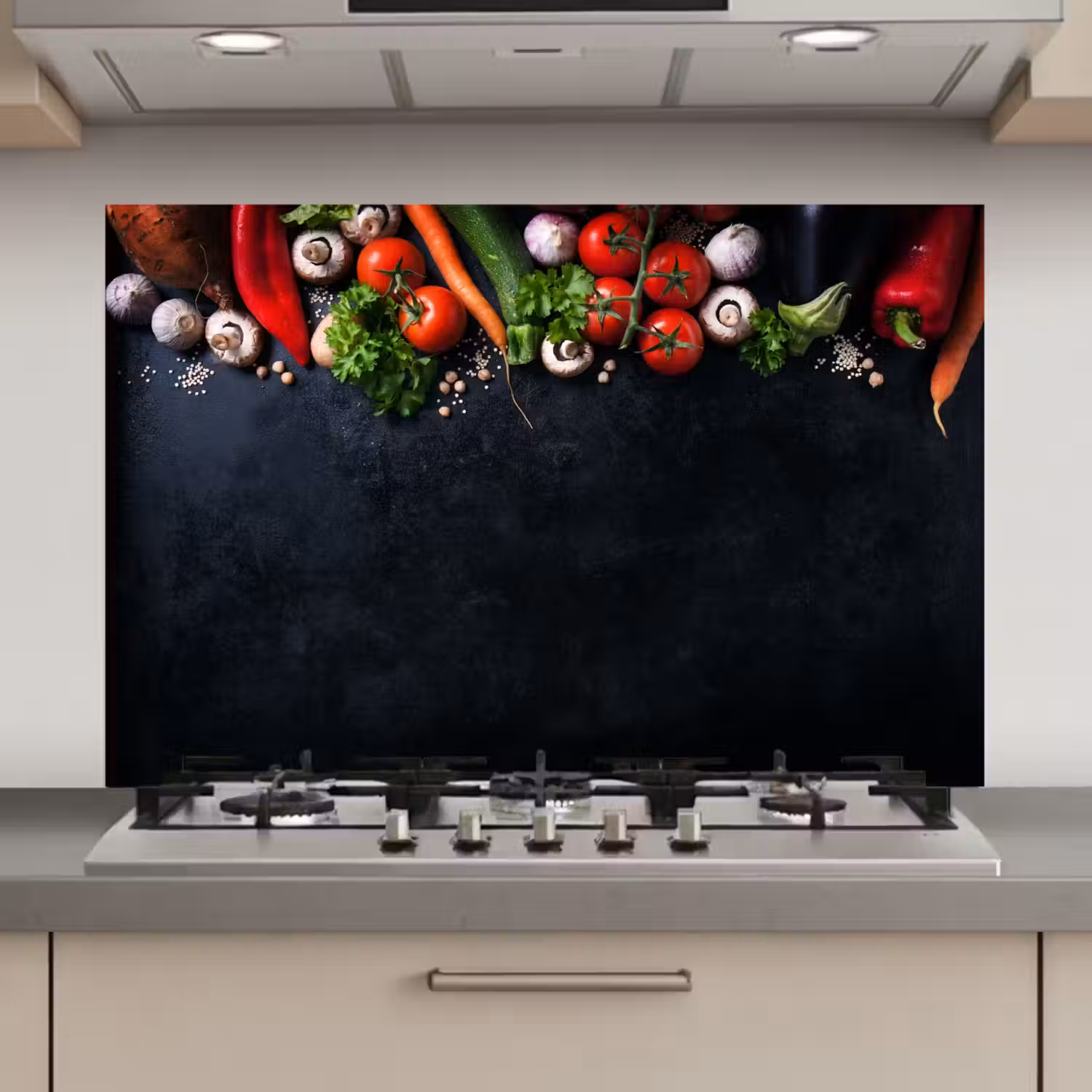Groente - Kruiden - Specerijen - Zwart - Rustiek - Keuken keuken achterwand spatscherm klein -3d_website