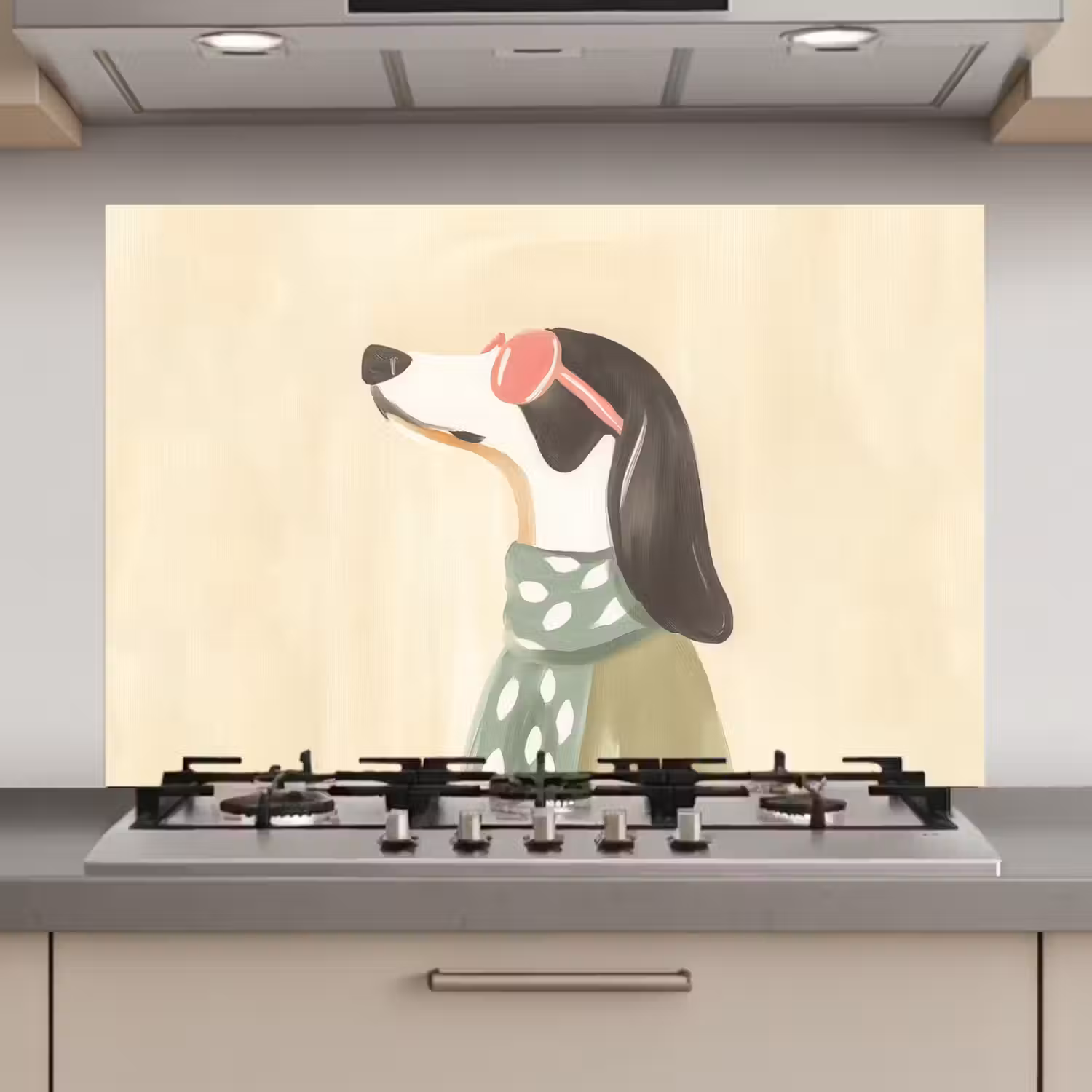 Hond - Zonnebril - Sjaal keuken achterwand spatscherm klein -3d_website