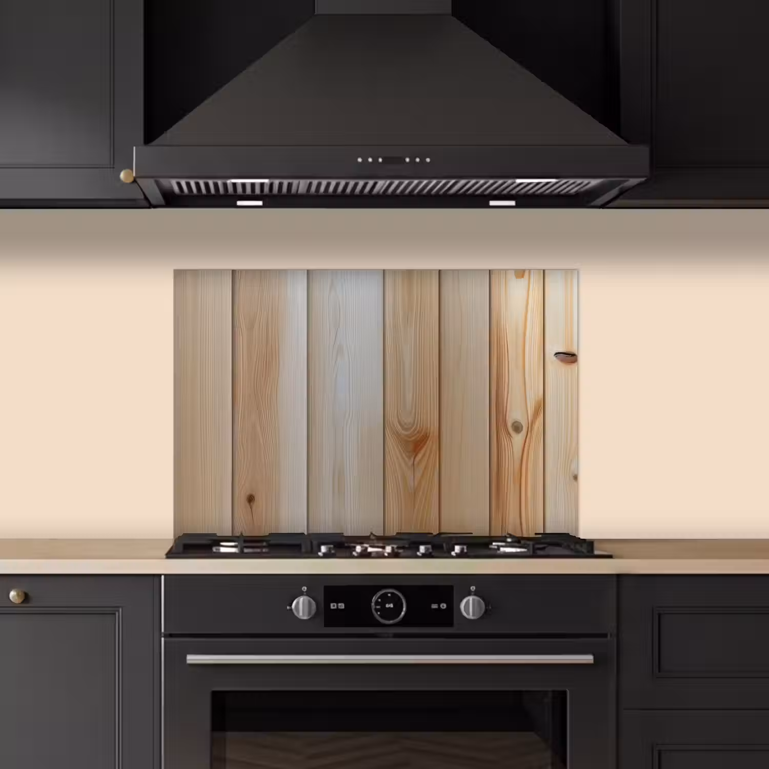 Hout - Planken - Licht keuken achterwand spatscherm klein -sfeer1
