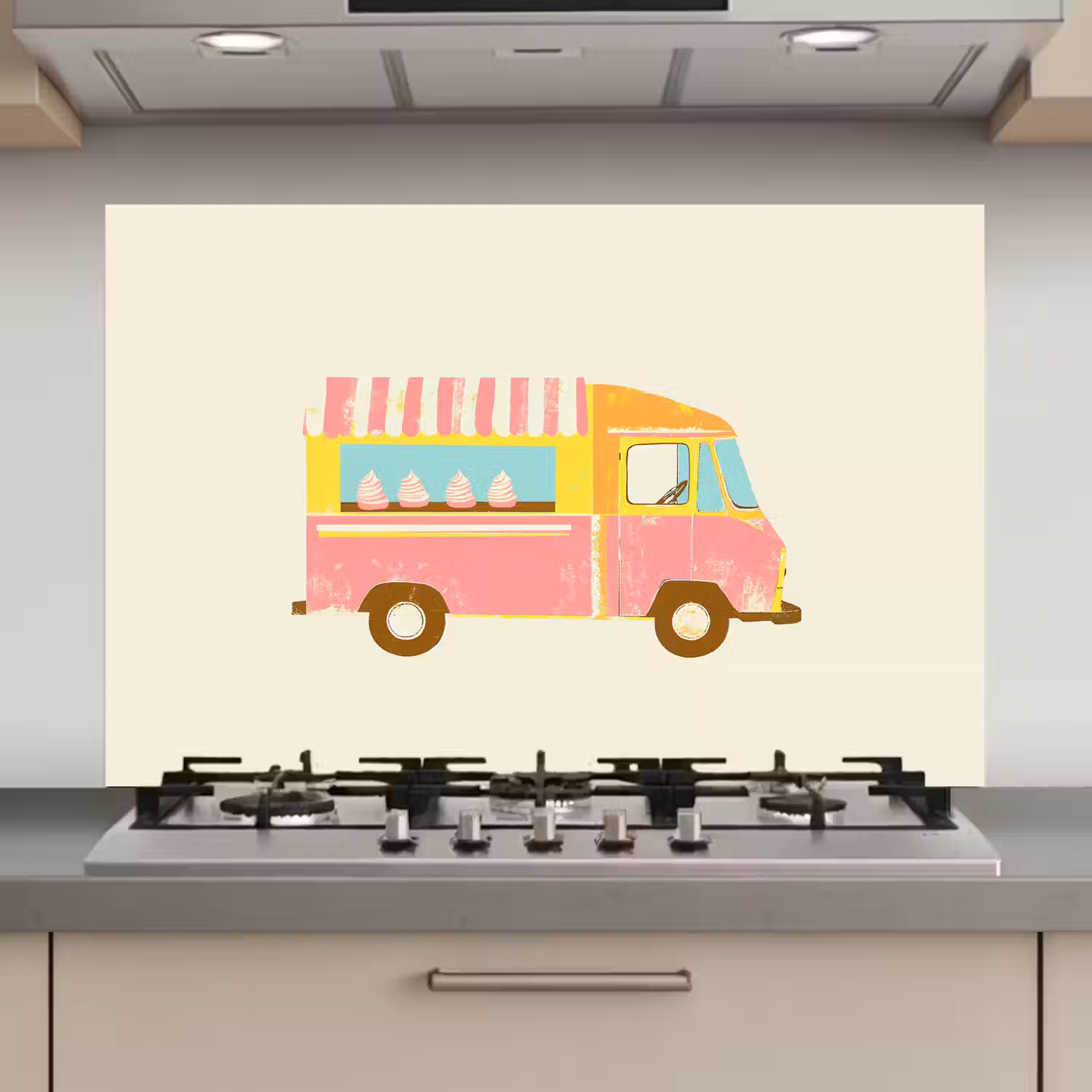 Ijskar - Retro - Softijsjes - Roze keuken achterwand spatscherm klein -3d_website