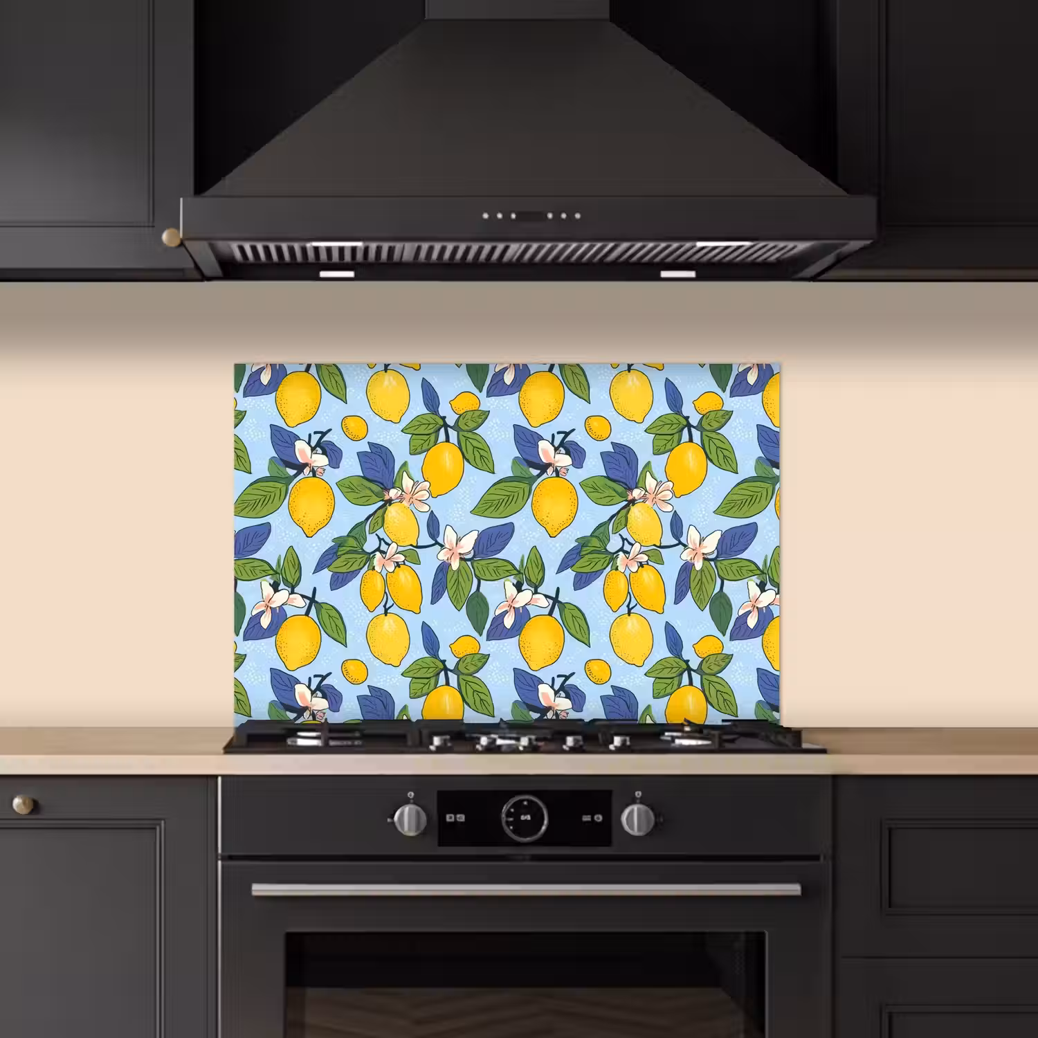 Illustratie - Citroen - Patroon keuken achterwand spatscherm klein 900 -sfeer1