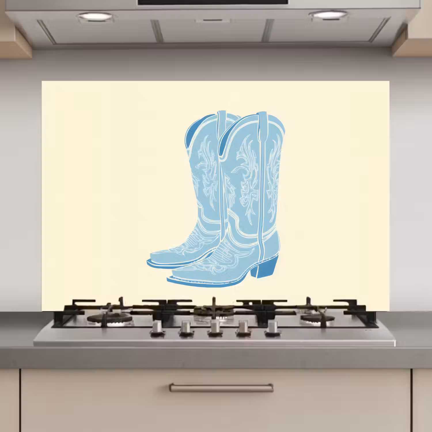 Illustratie - Cowboylaarzen - Patroon keuken achterwand spatscherm klein -3d_website