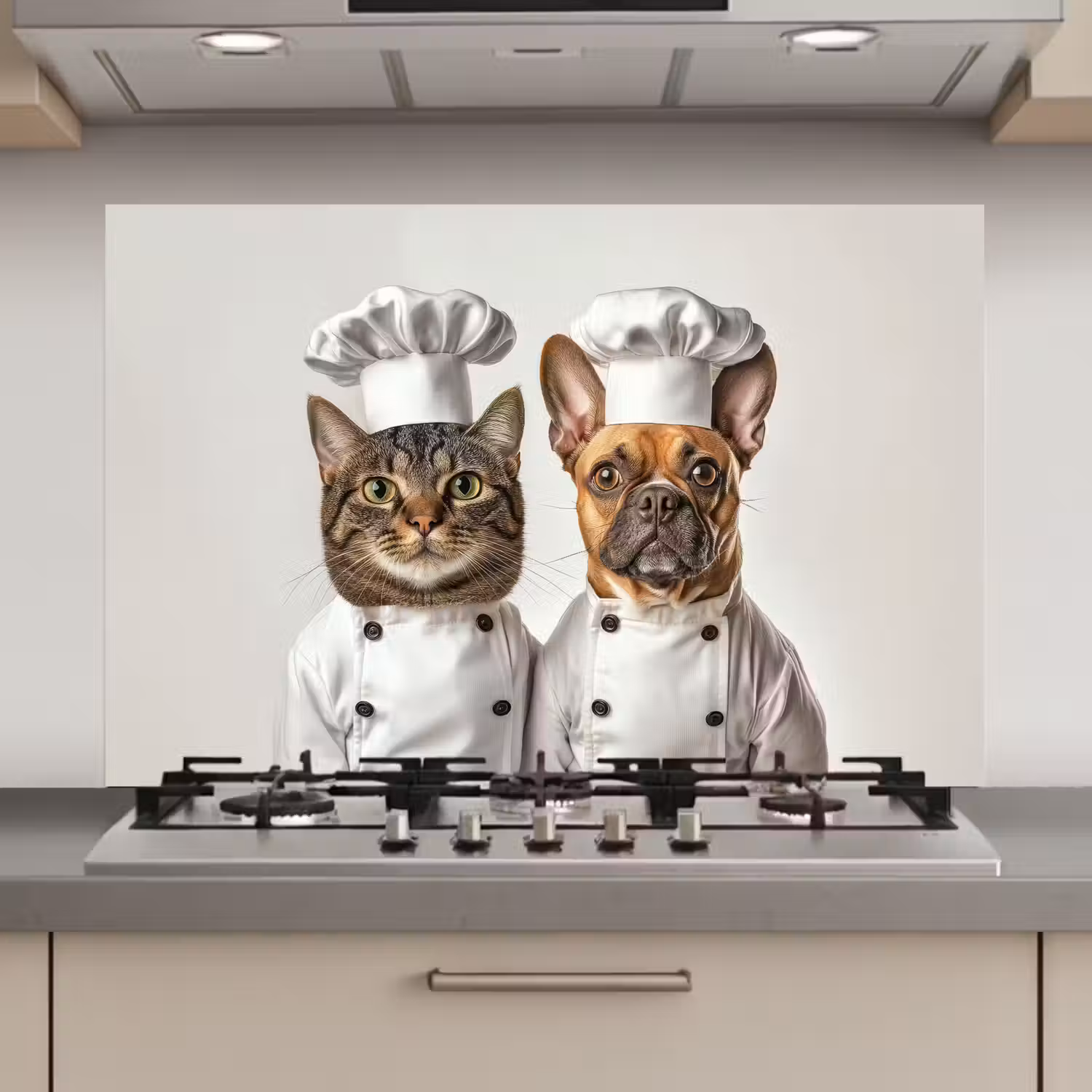 Kat - Hond - Kokskleding keuken achterwand spatscherm klein -3d_website
