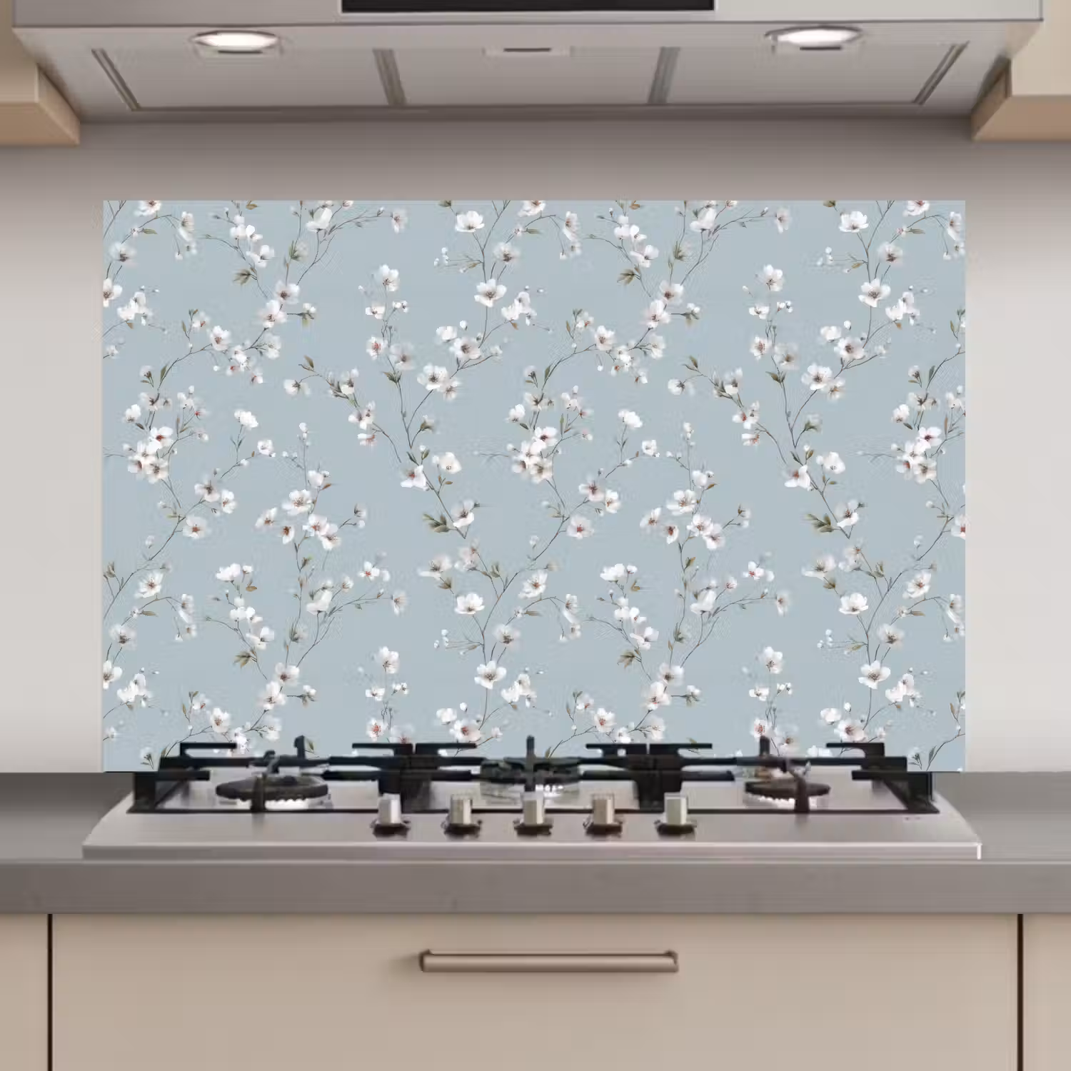 Klassiek - Bloemen - Blauw keuken achterwand spatscherm klein 900 -3d_website