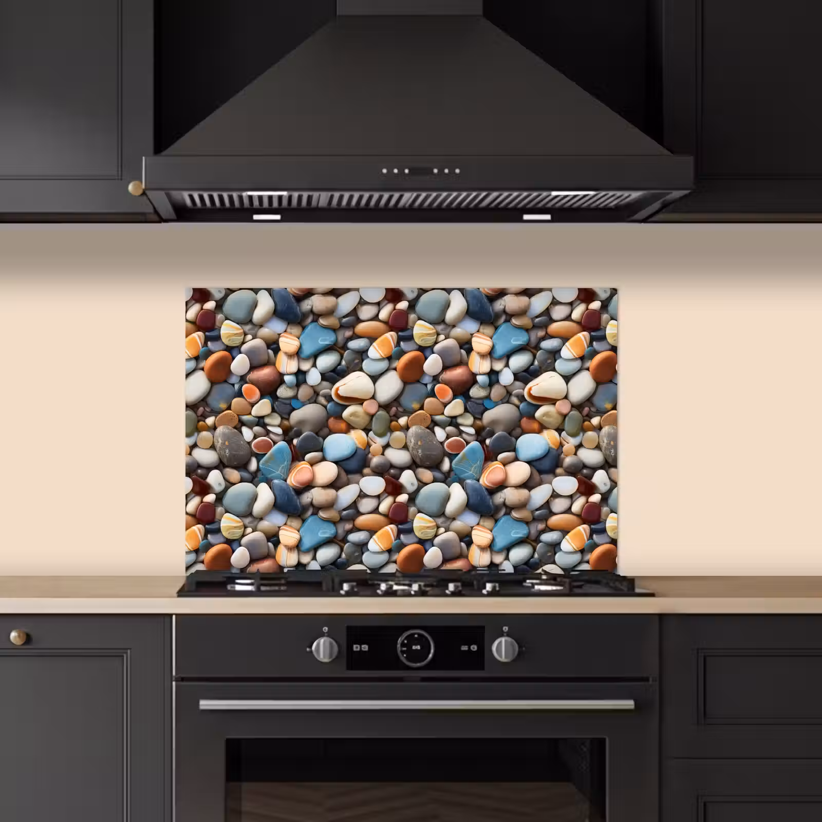 Kleuren - Strepen - Kiezels keuken achterwand spatscherm klein 900 -sfeer1