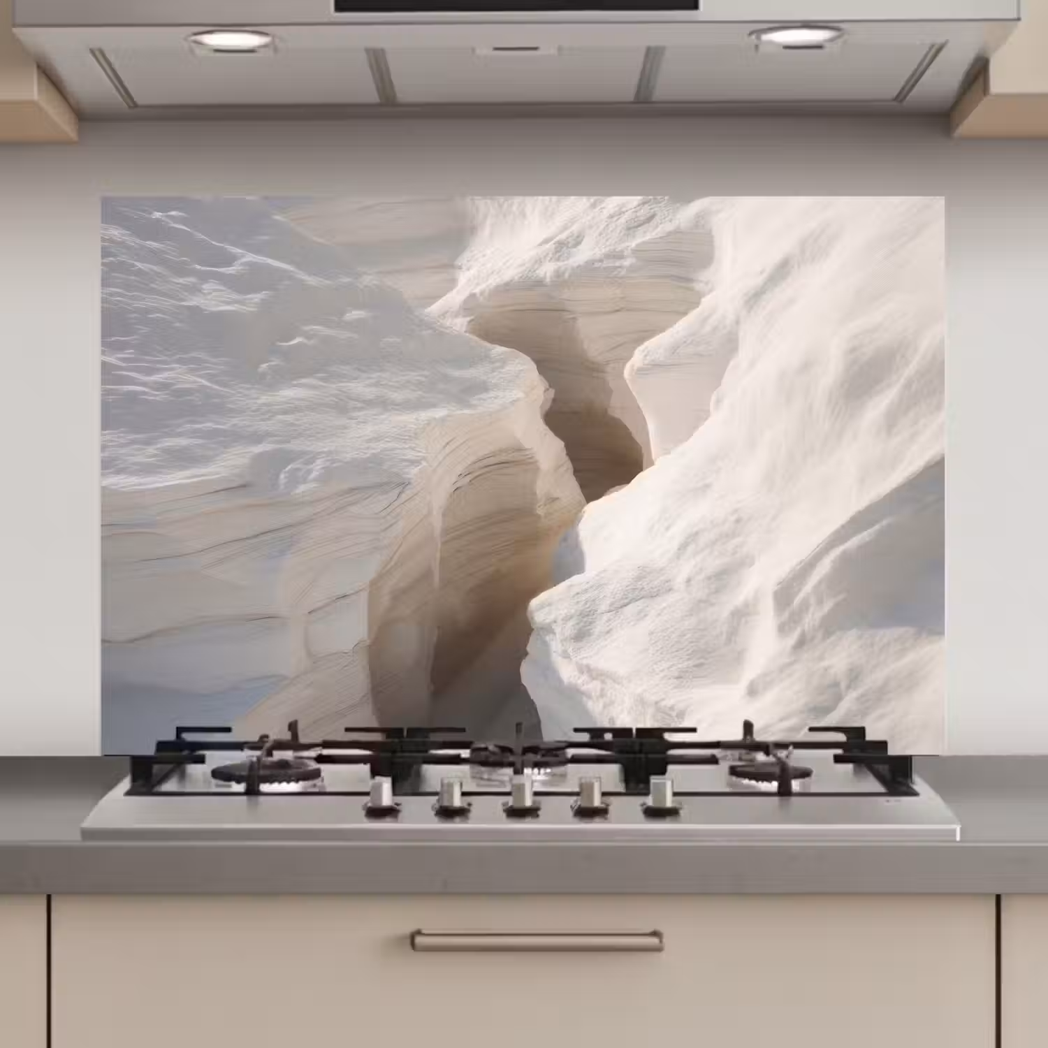 Kloof - Wit - Sneeuw keuken achterwand spatscherm klein -3d_website
