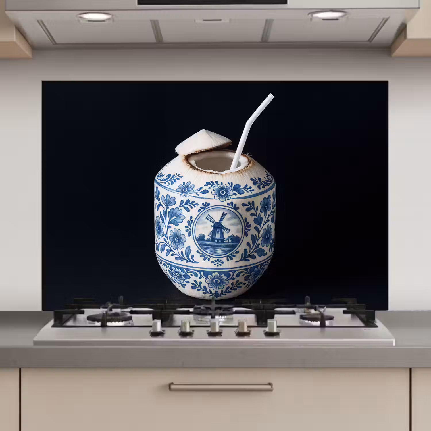 Kokosnoot - Eten - Delfts blauw - Drinken keuken achterwand spatscherm klein -3d_website