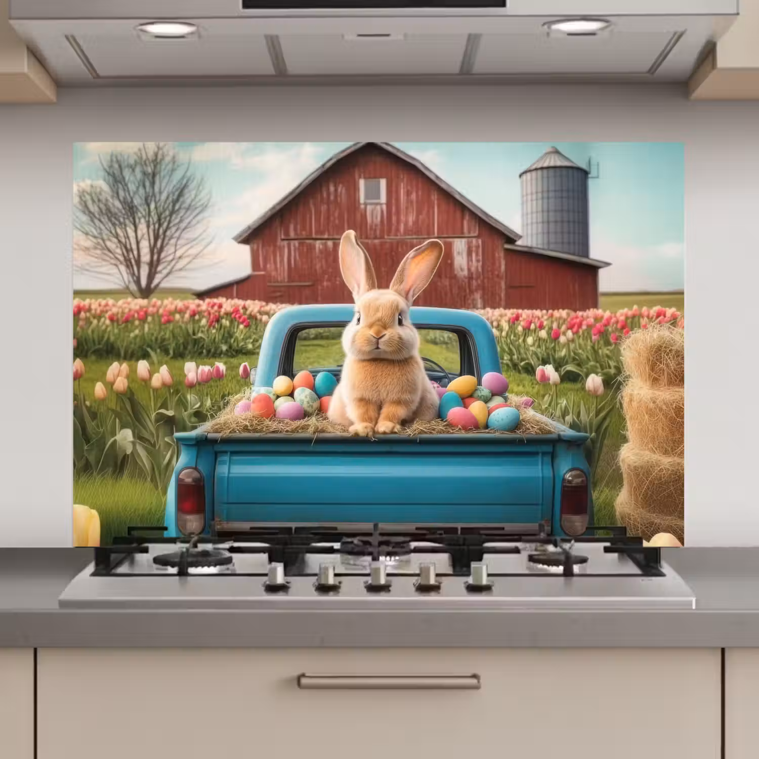Konijn - Boerderij - Eieren keuken achterwand spatscherm klein -3d_website