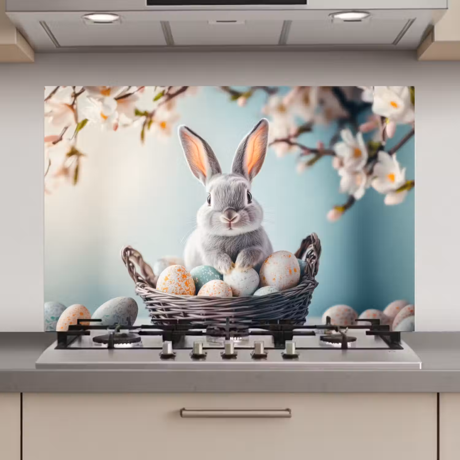Konijn - Eieren - Mand keuken achterwand spatscherm klein -3d_website