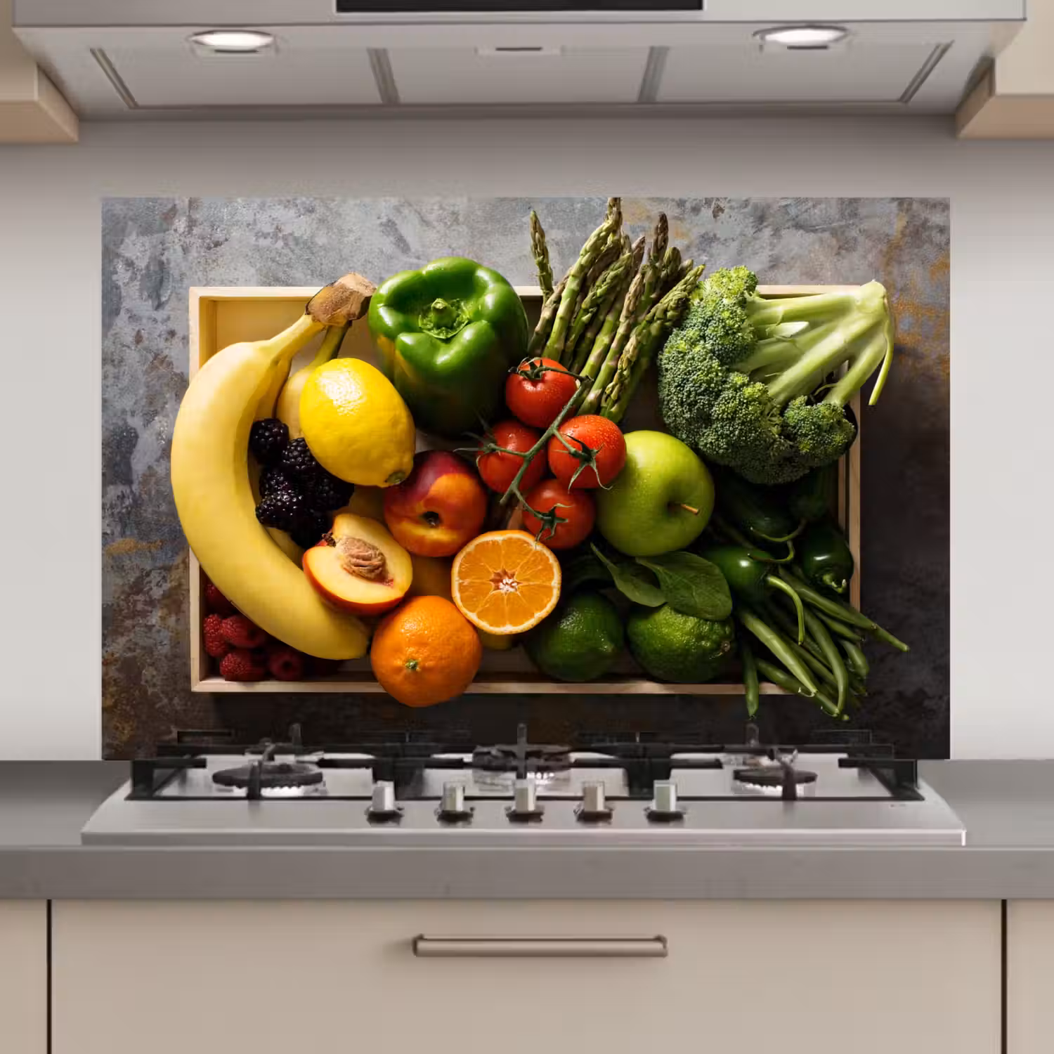 Krat - Fruit - Regenboog keuken achterwand spatscherm klein -3d_website