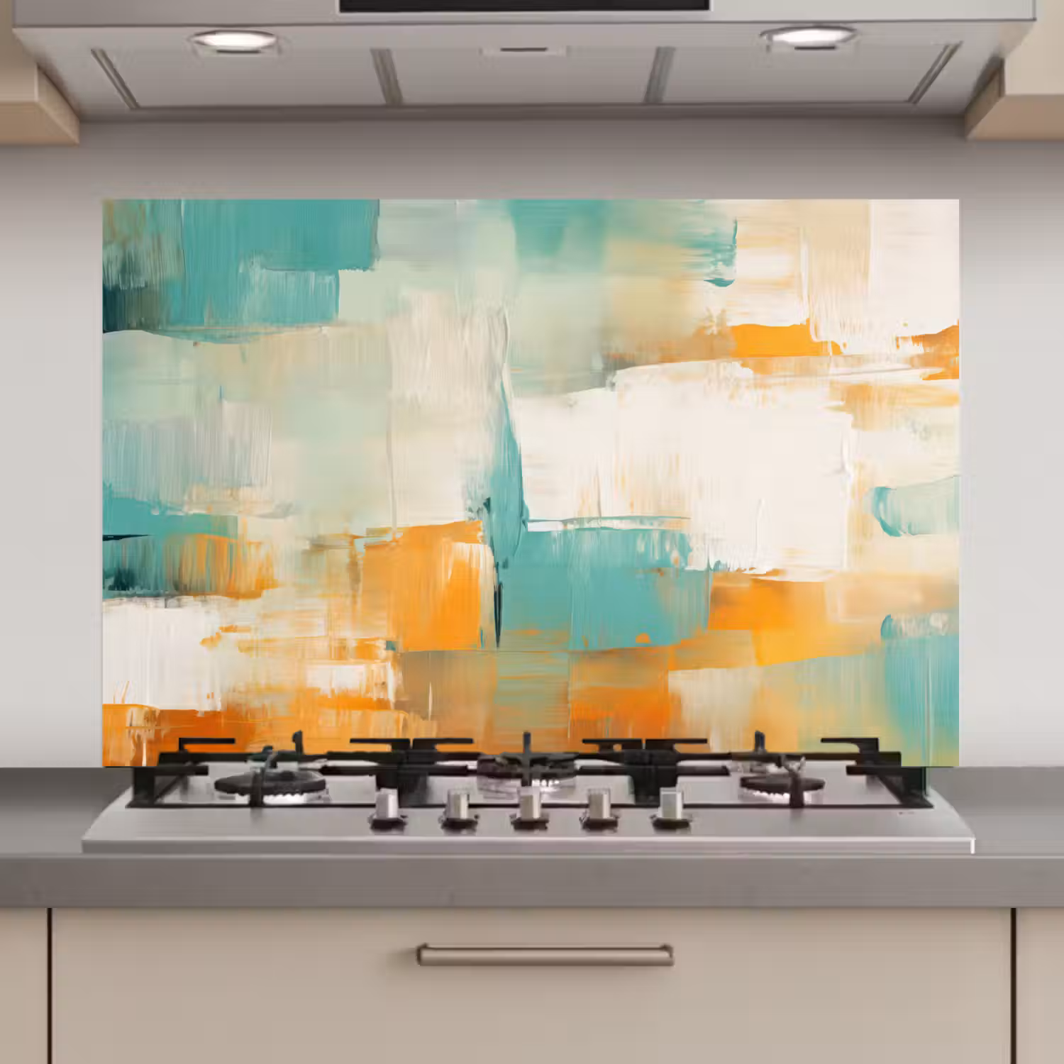 Kunst - Abstract - Blauw - Wit keuken achterwand spatscherm klein -3d_website