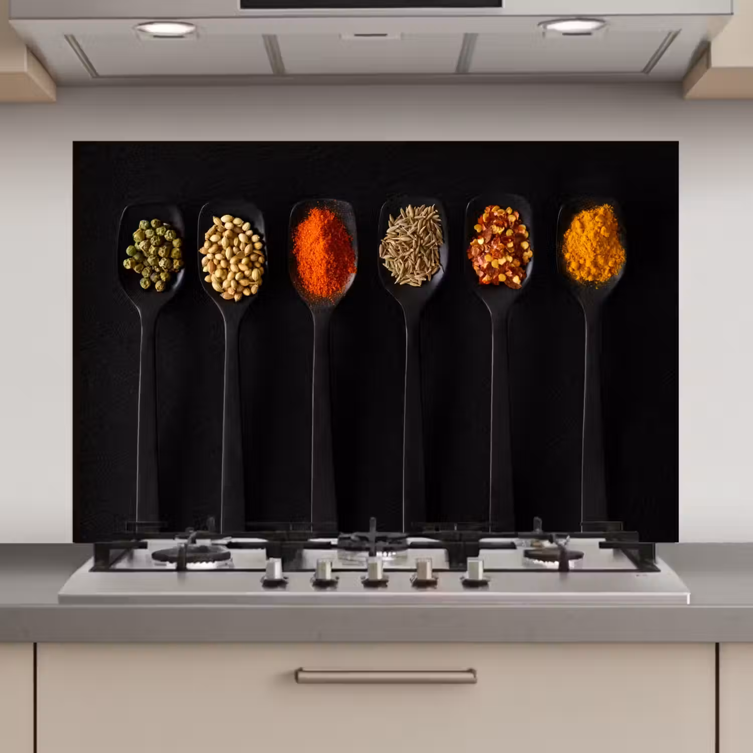 Lepels - Specerijen - Zwart - Kruiden - Rustiek keuken achterwand spatscherm klein -3d_website