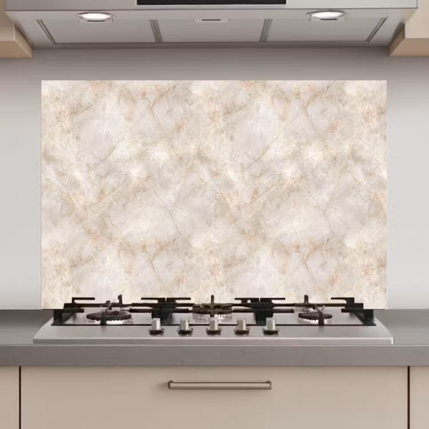 Lichtbeige - Goudbruine Nerven - Marmer keuken achterwand spatscherm klein 900 -3d_website