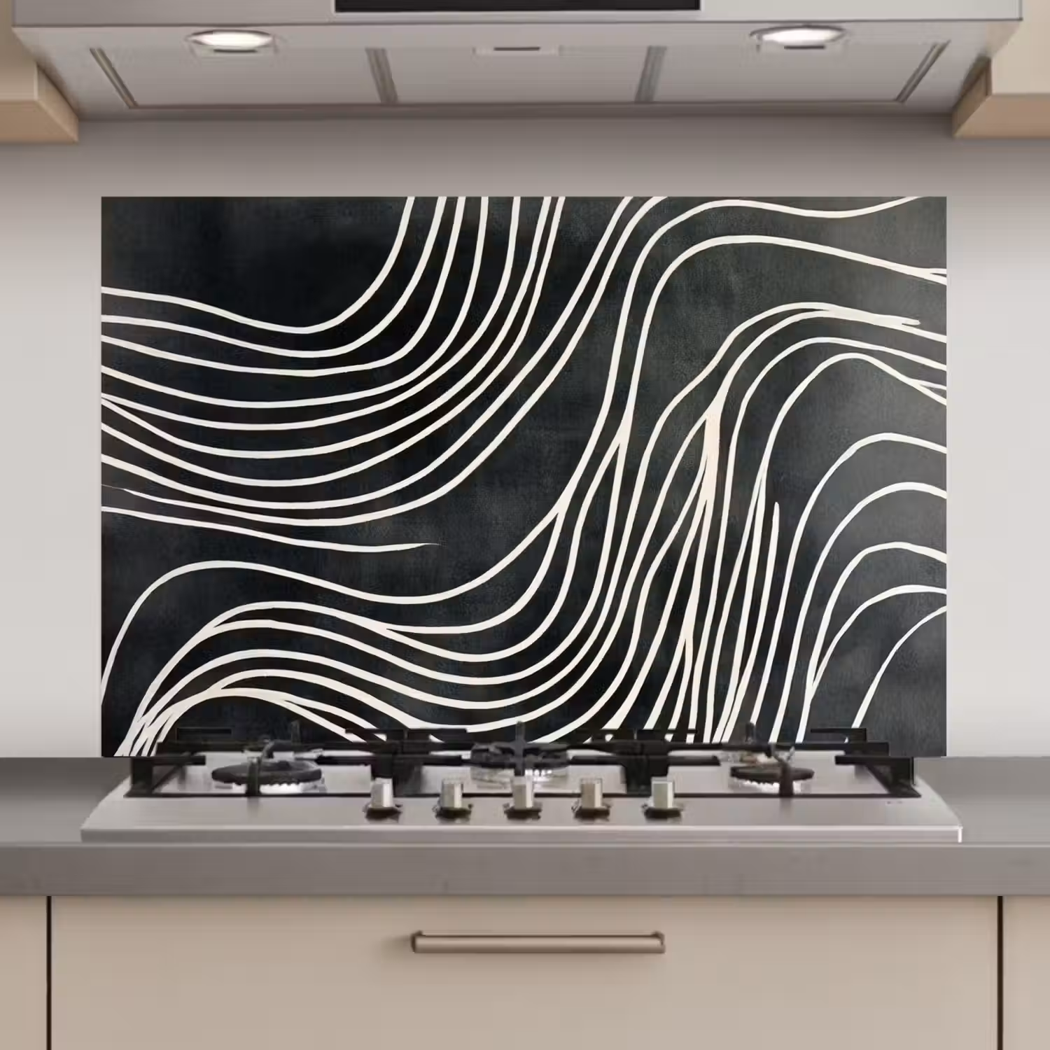 Lijnen - Patroon - Abstract - Wit keuken achterwand spatscherm klein -3d_website