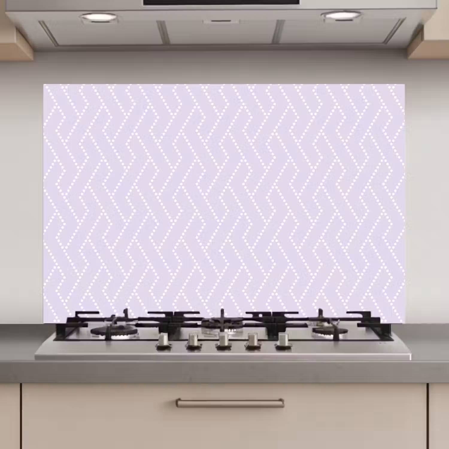 Lila - Stippen - Wit - Patroon keuken achterwand spatscherm klein 900 -3d_website