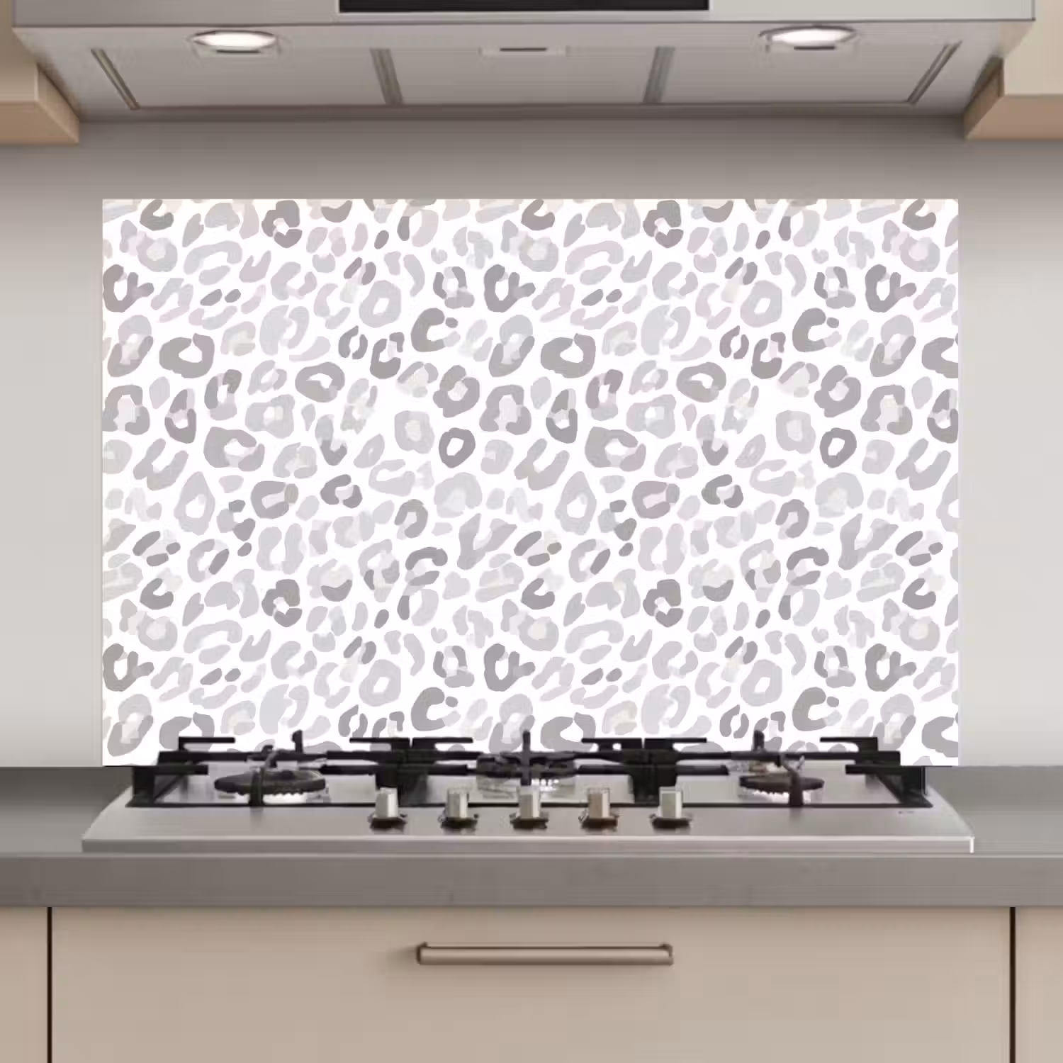 Luipaard - Motief - Grijs keuken achterwand spatscherm klein 900 -3d_website