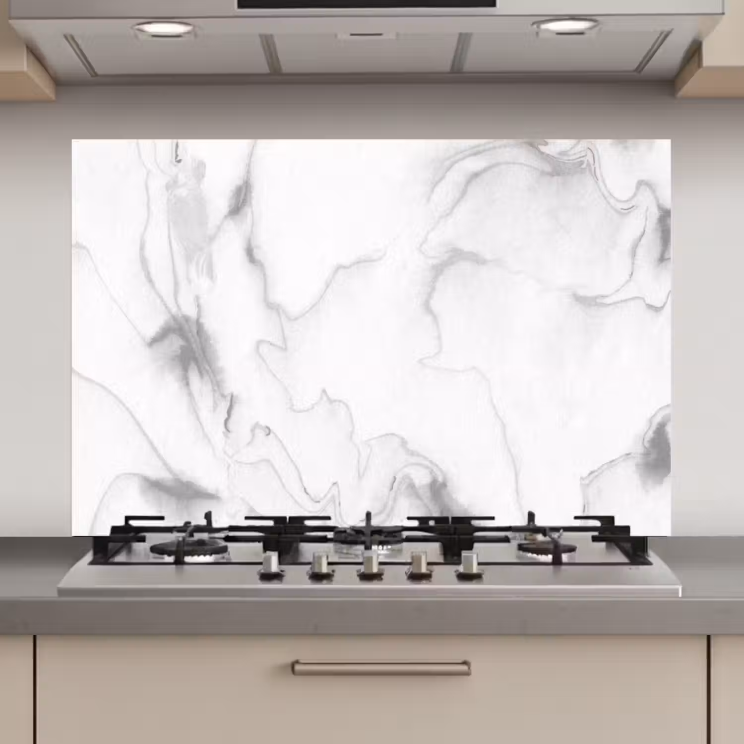 Marmer - Grijs - Wit - Abstract - Marmerlook keuken achterwand spatscherm klein -3d_website