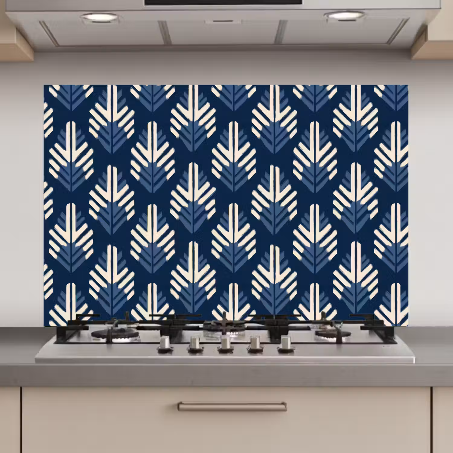 Modern - Patroon - Blauw keuken achterwand spatscherm klein 900 -3d_website