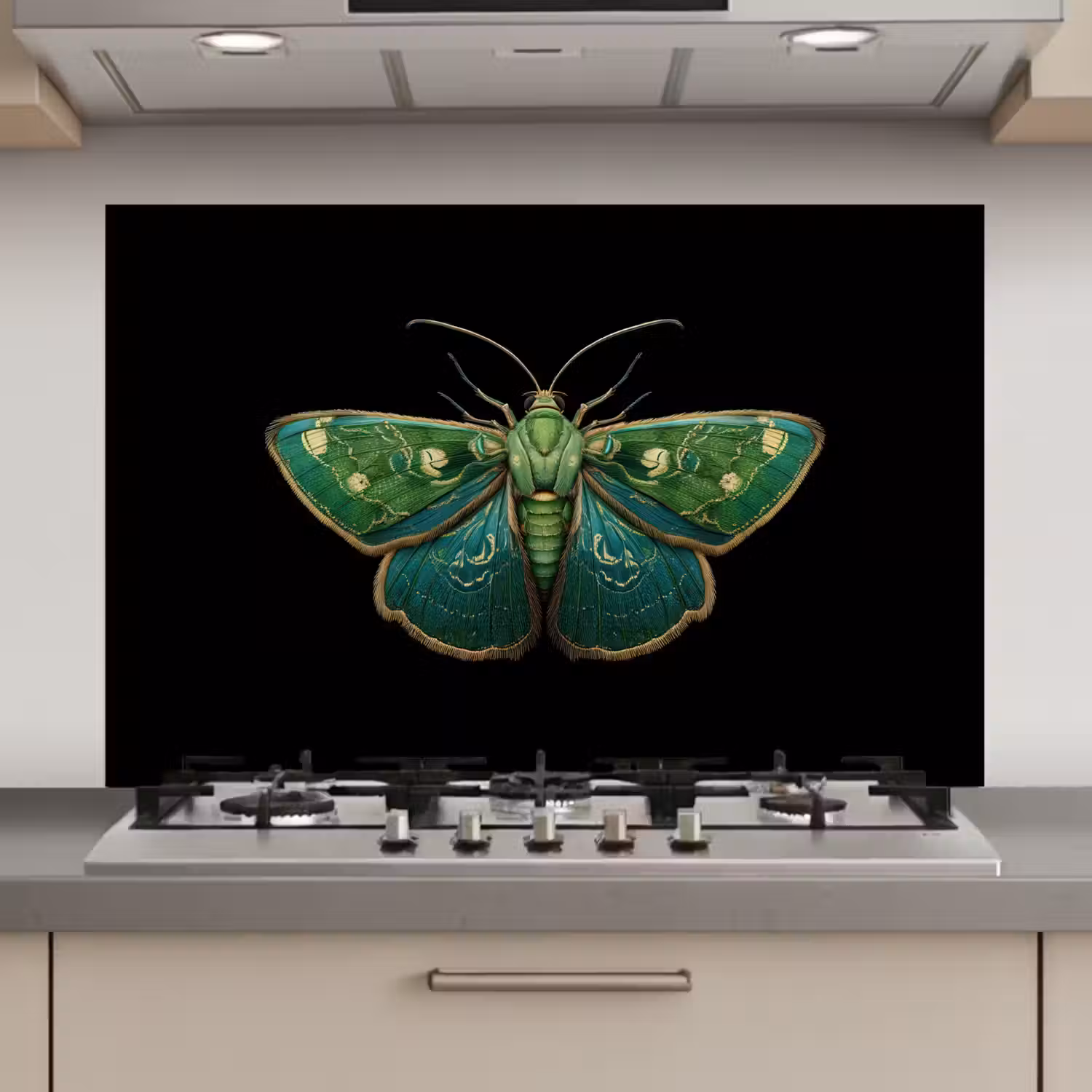 Mot - Levendig - Groen keuken achterwand spatscherm klein -3d_website