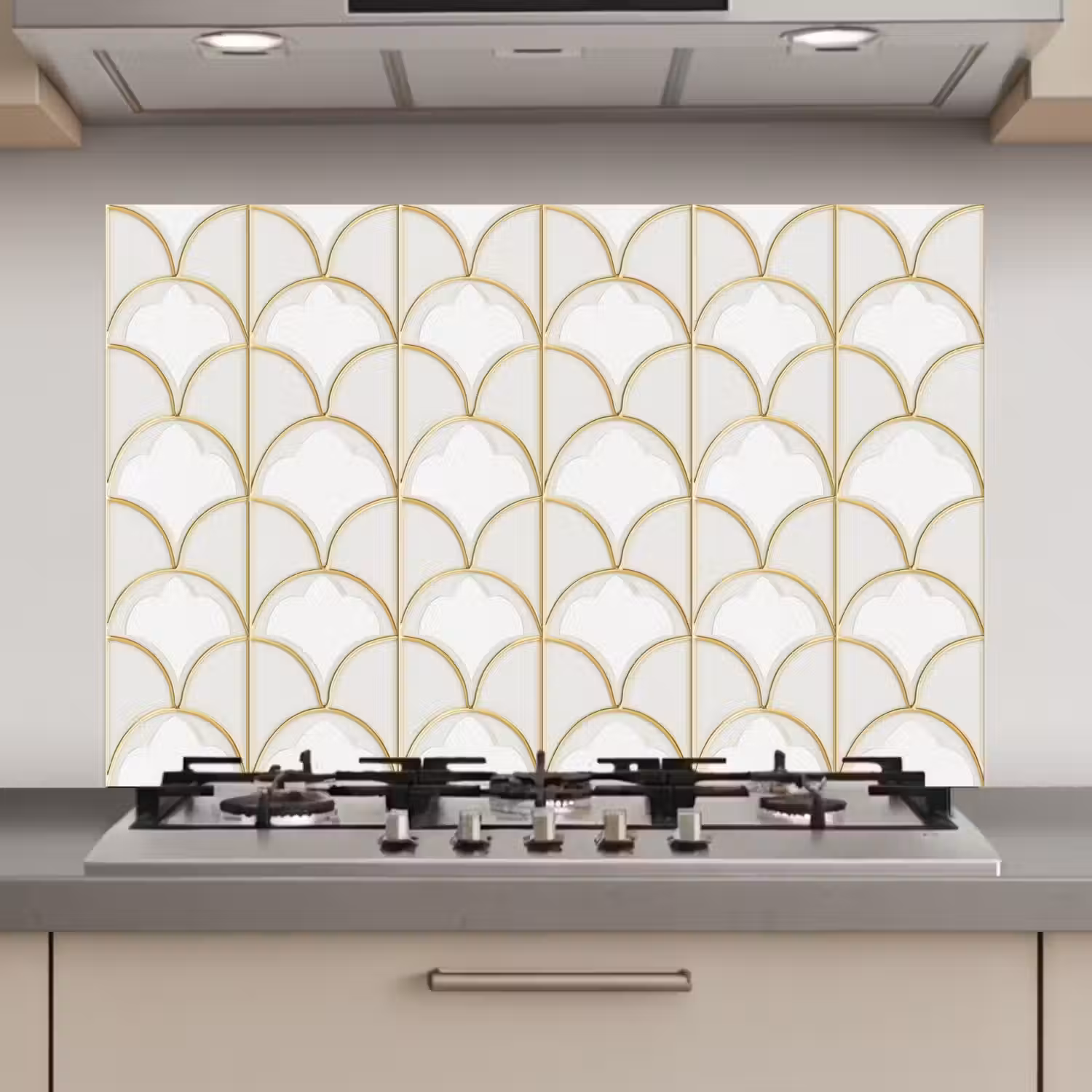 Mozaïek - Bogen - Goud keuken achterwand spatscherm klein 900 -3d_website