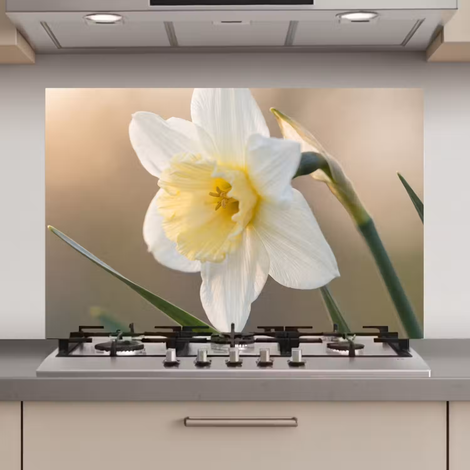 Narcis - Bloem - Minimalistisch keuken achterwand spatscherm klein -3d_website