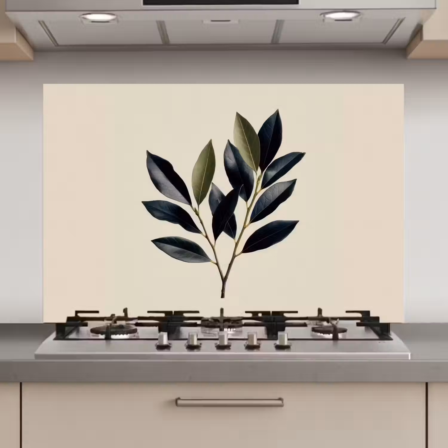 Ovaal - Olijfgroen - Simpel keuken achterwand spatscherm klein -3d_website