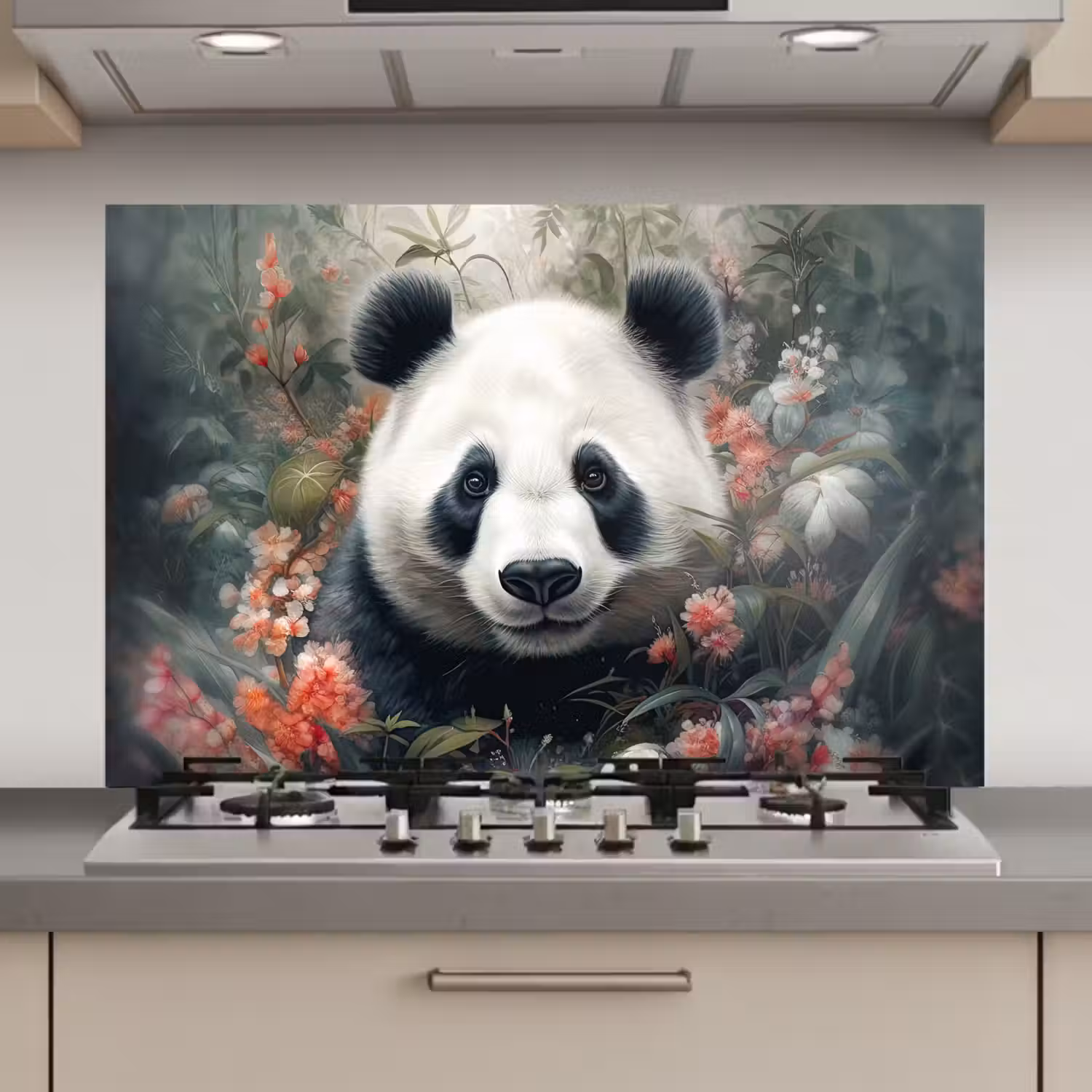 Panda - Wilde dieren - Bloemen - Natuur keuken achterwand spatscherm klein -3d_website