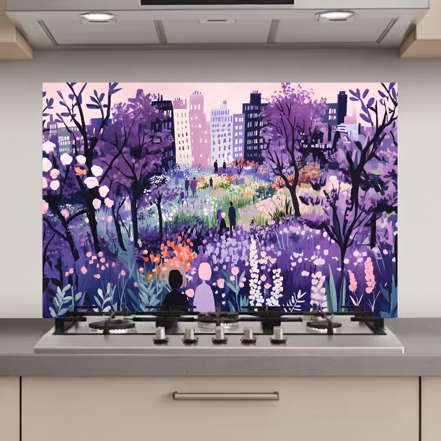 Park - Bomen - Bloemen - Gebouwen keuken achterwand spatscherm klein -3d_website