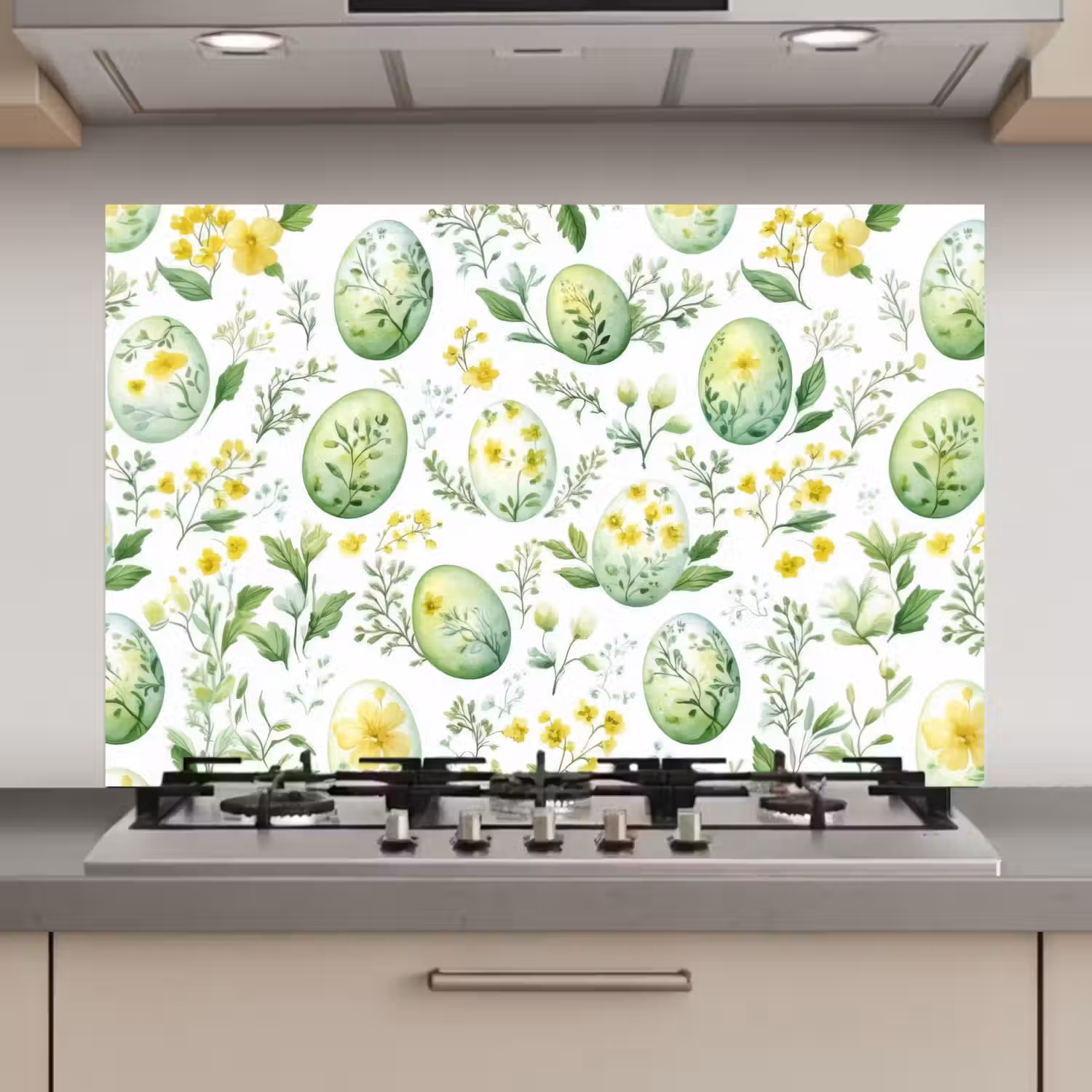 Patroon - Groen - Eieren keuken achterwand spatscherm klein -3d_website