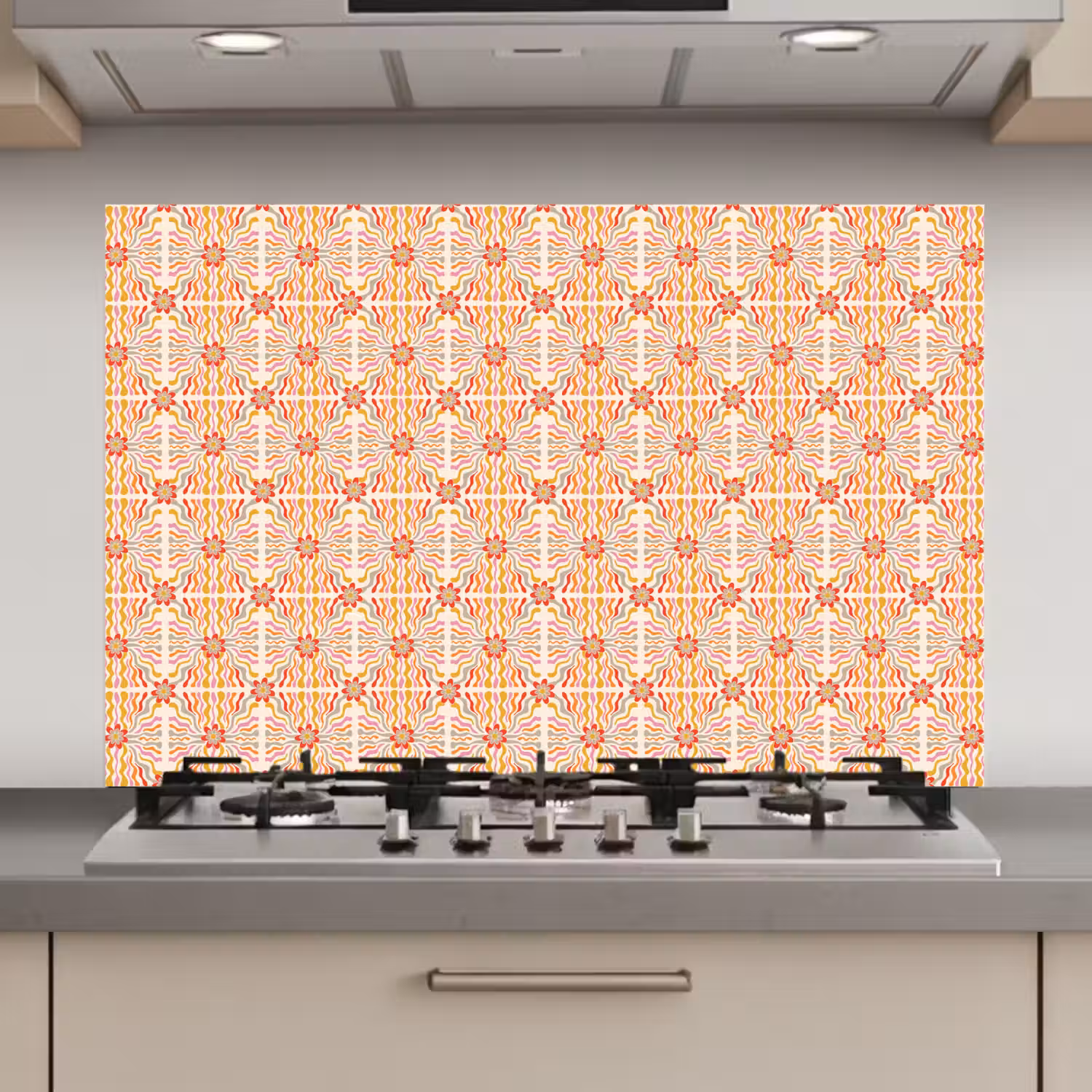 Patroon - Retro - Kleur keuken achterwand spatscherm klein 900 -3d_website