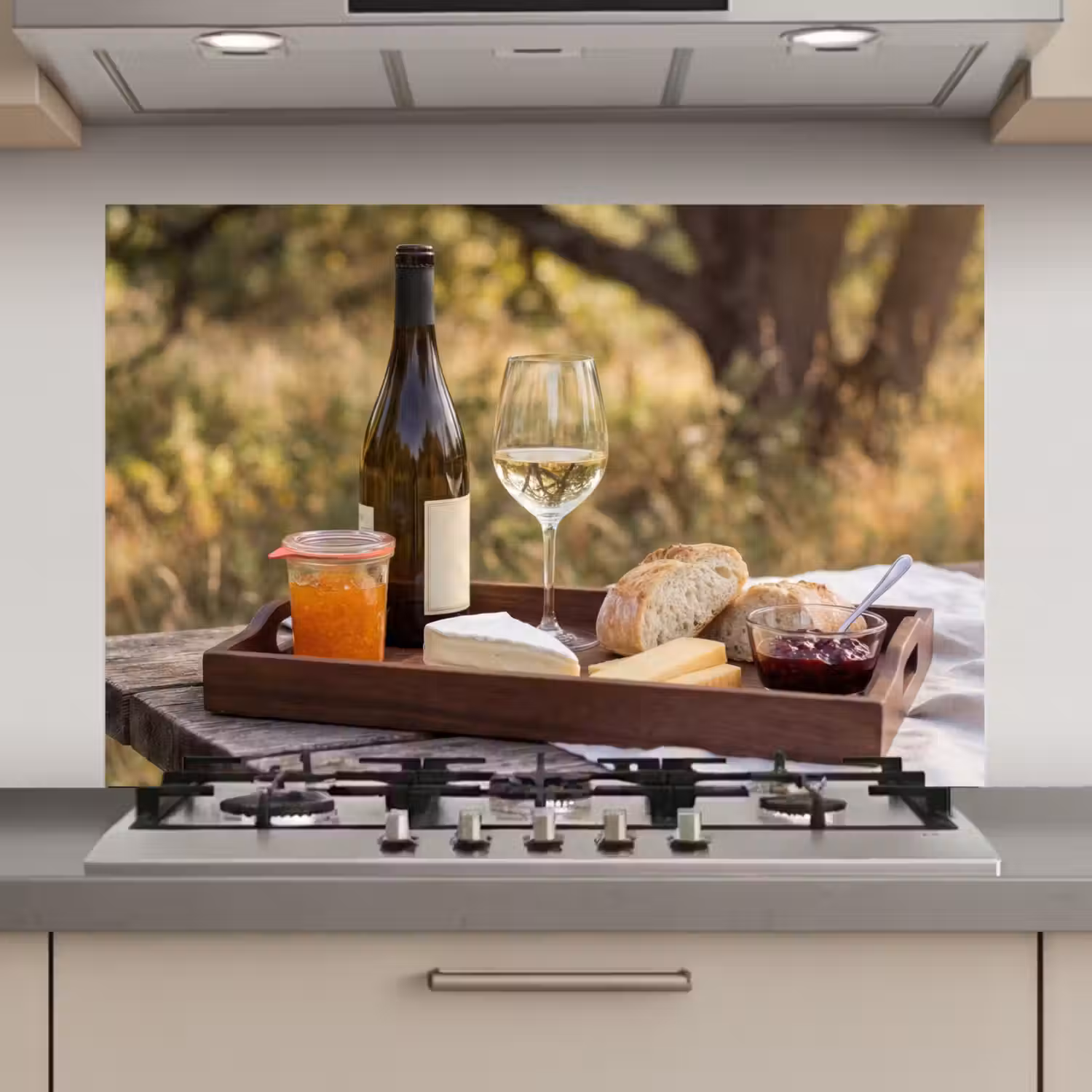 Picknick - Wijn - Kaasplankje keuken achterwand spatscherm klein -3d_website