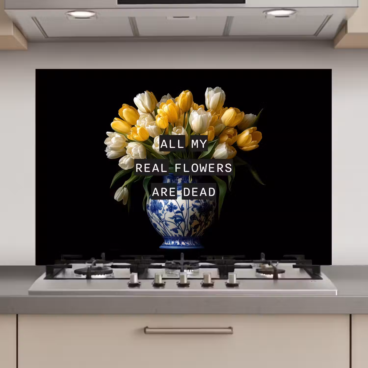 Quotes - Bloem - Tulp - Geel keuken achterwand spatscherm klein -3d_website