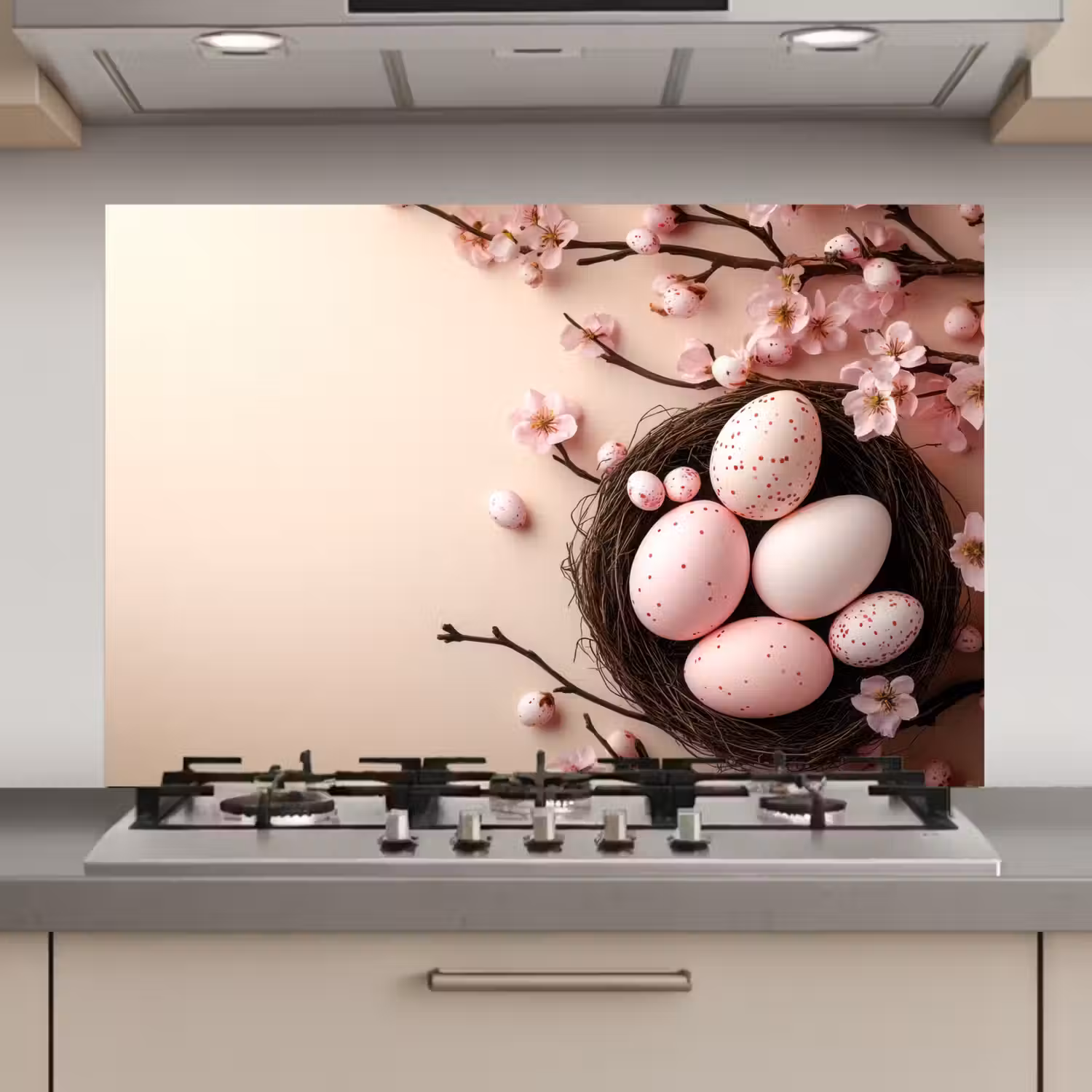 Roze - Bloesems - Eieren keuken achterwand spatscherm klein -3d_website