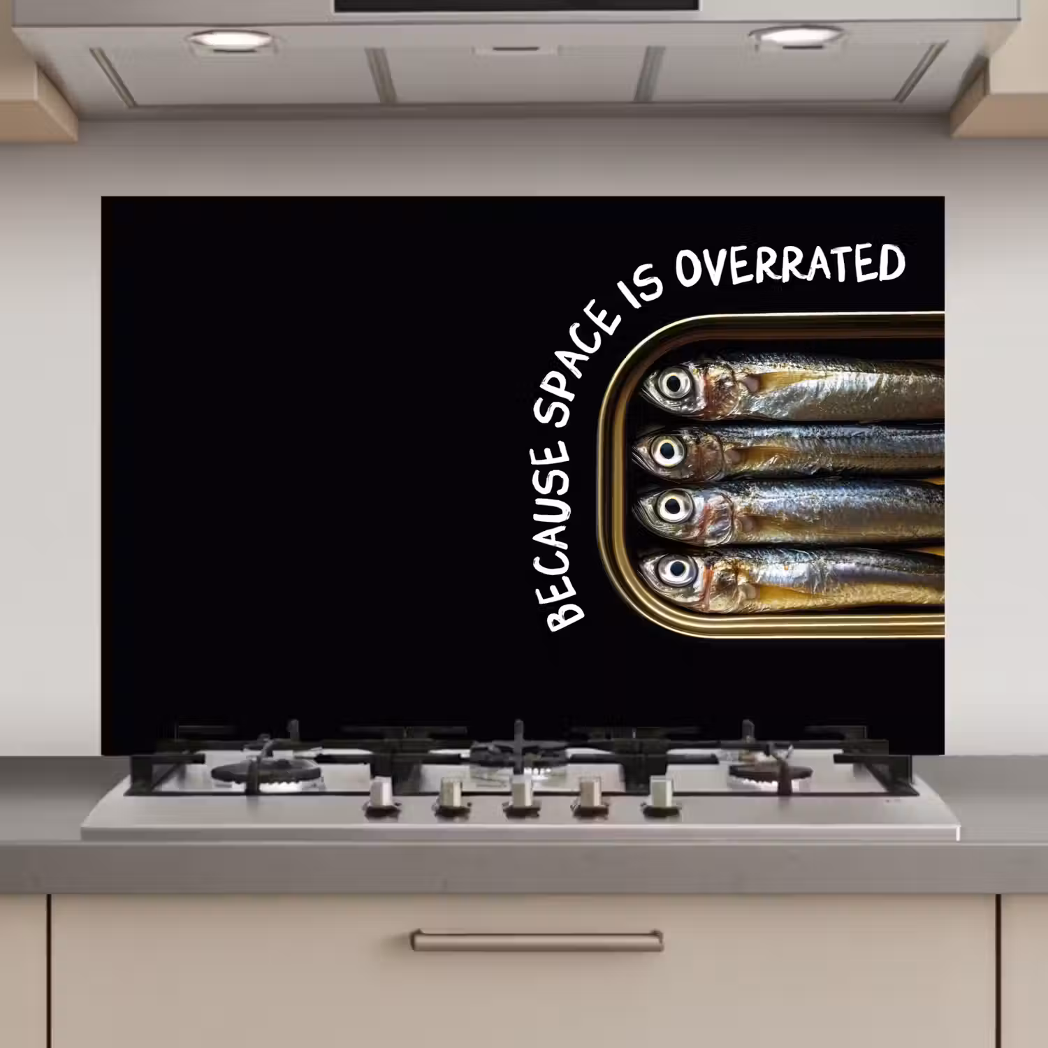 Sardines - Tekst - Vis - Blik keuken achterwand spatscherm klein -3d_website